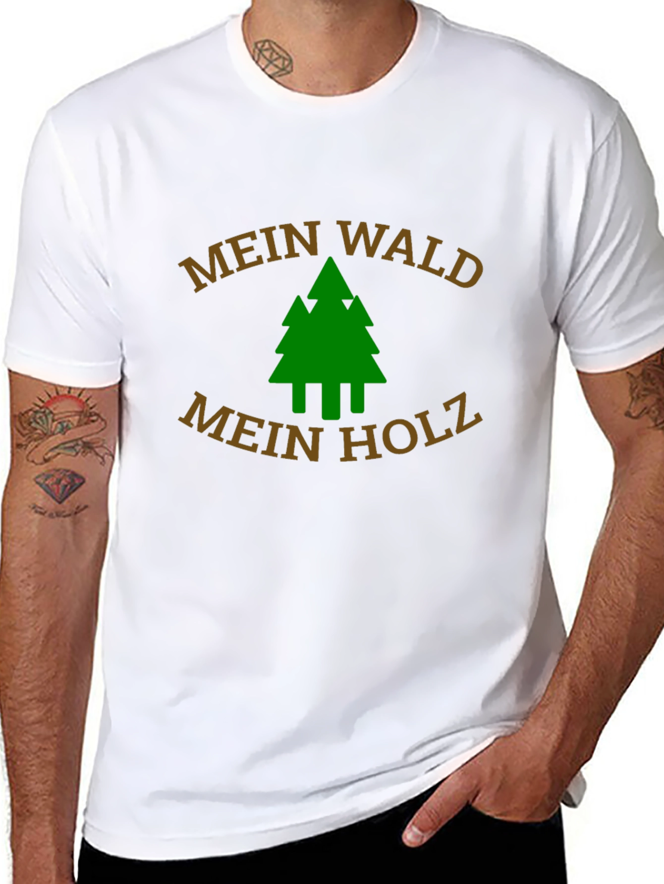 Black Mein Wald Mein Holz Graphic Tee view 8