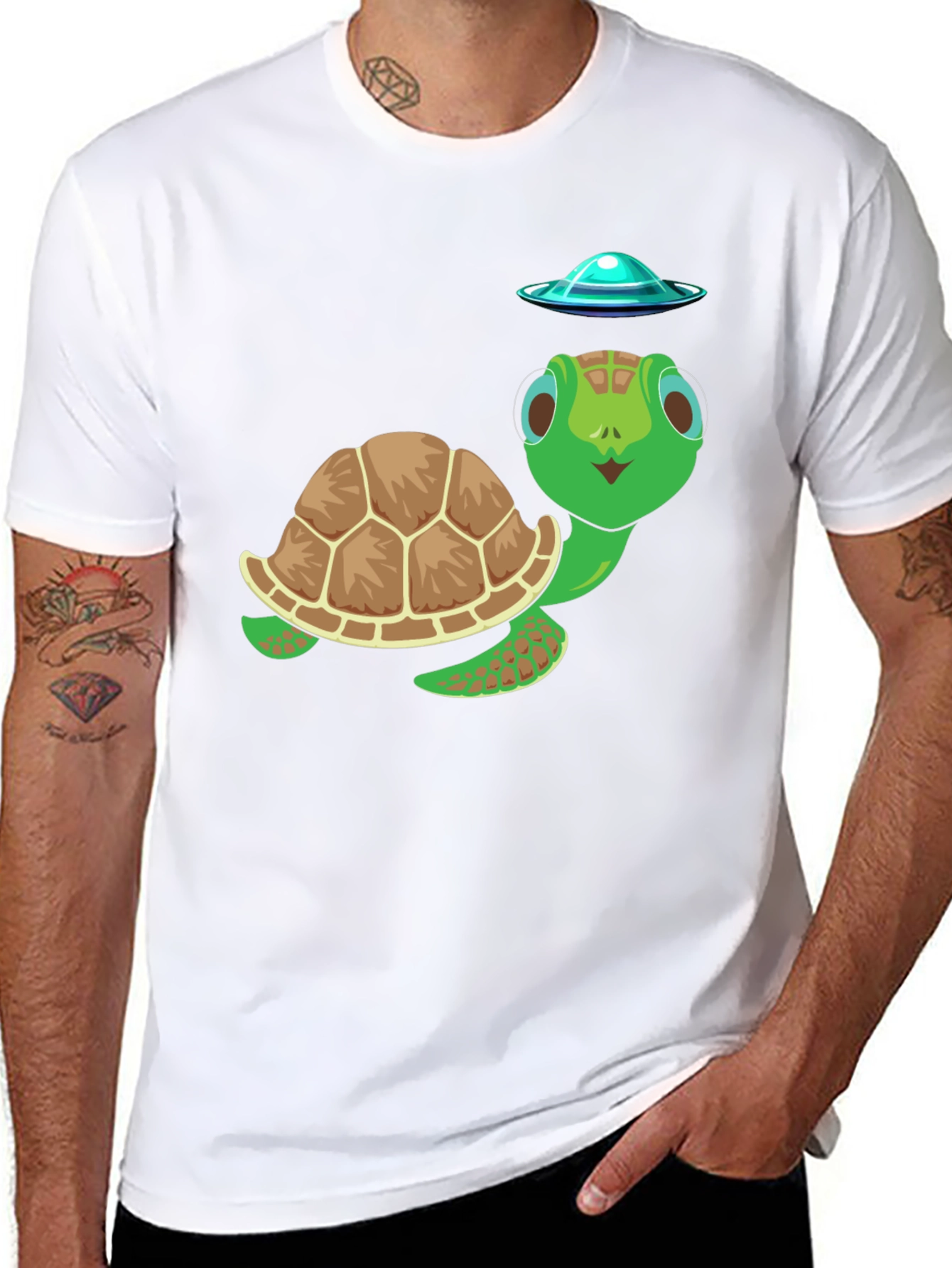 Black Turtle UFO Graphic Tee - Fun & Unique Design view 8