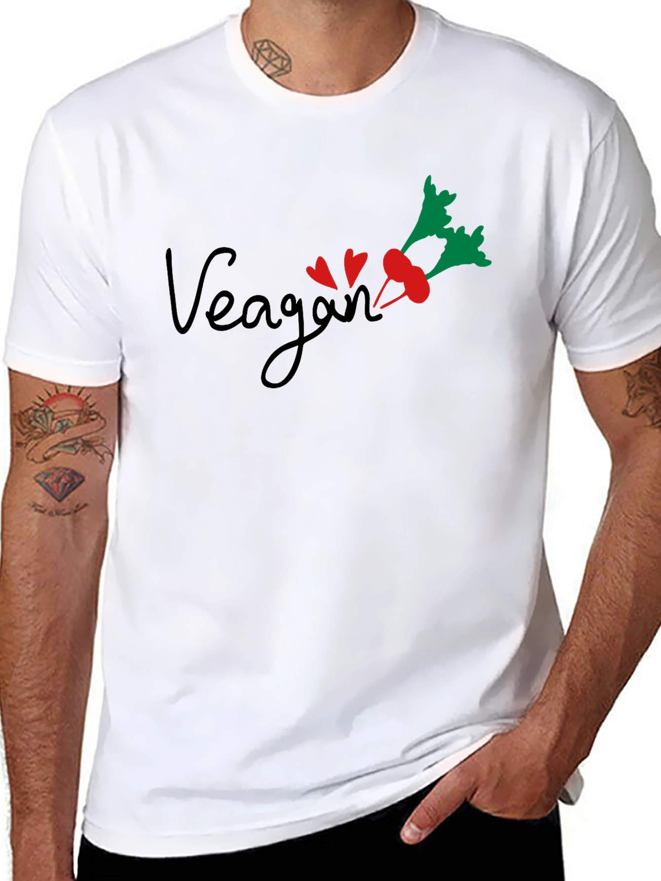 Vegan Beet Heart Graphic Tee - 8