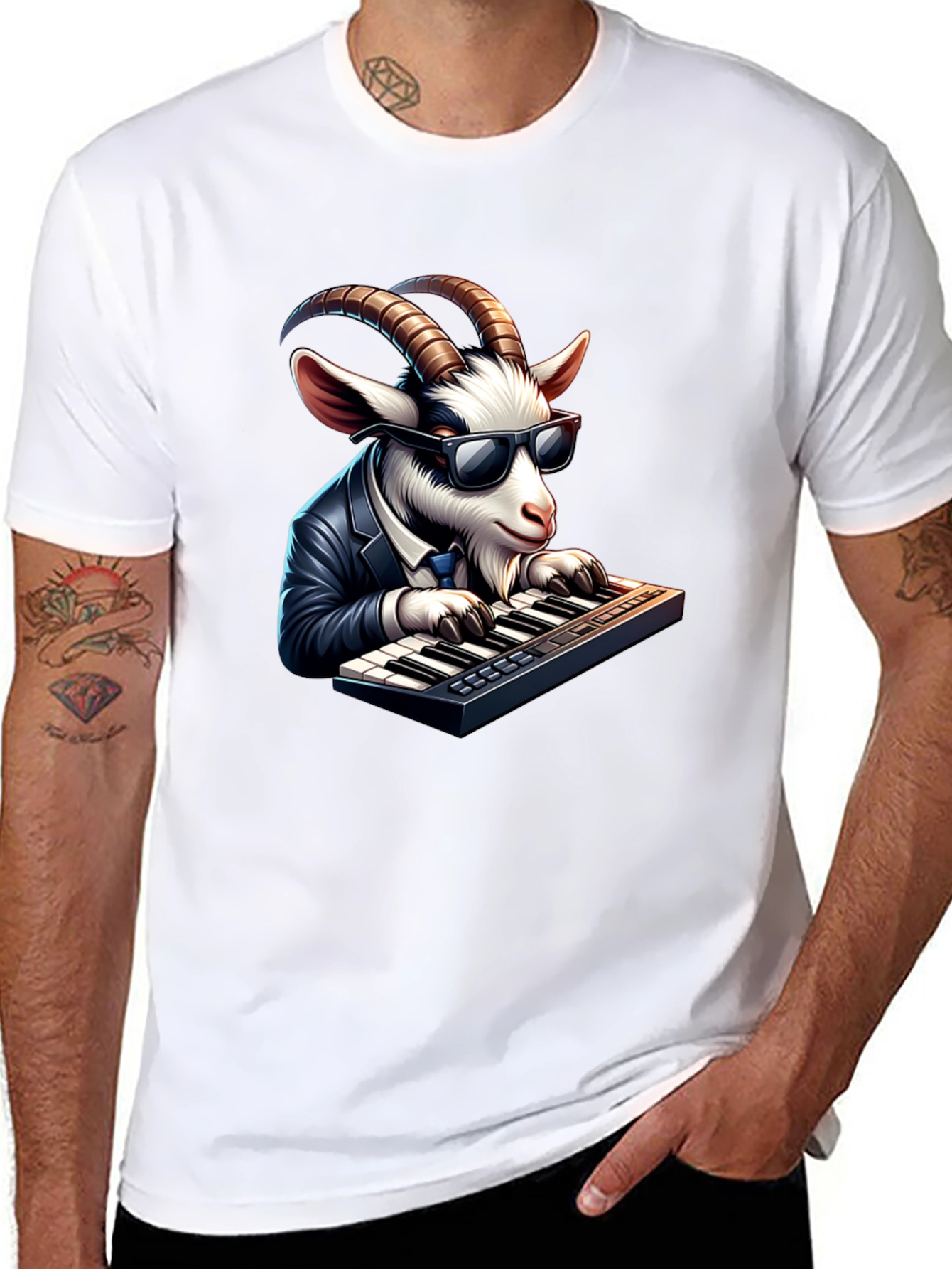 Goat Pianist Graphic Tee - Cool & Unique Design - 8