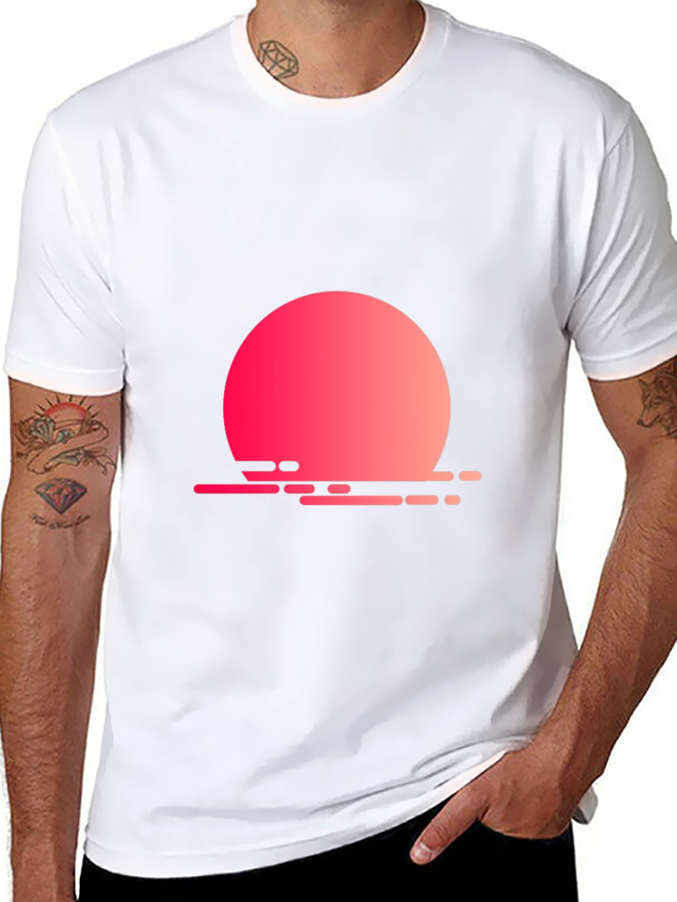 Black Sunset Graphic Black Tee view 8