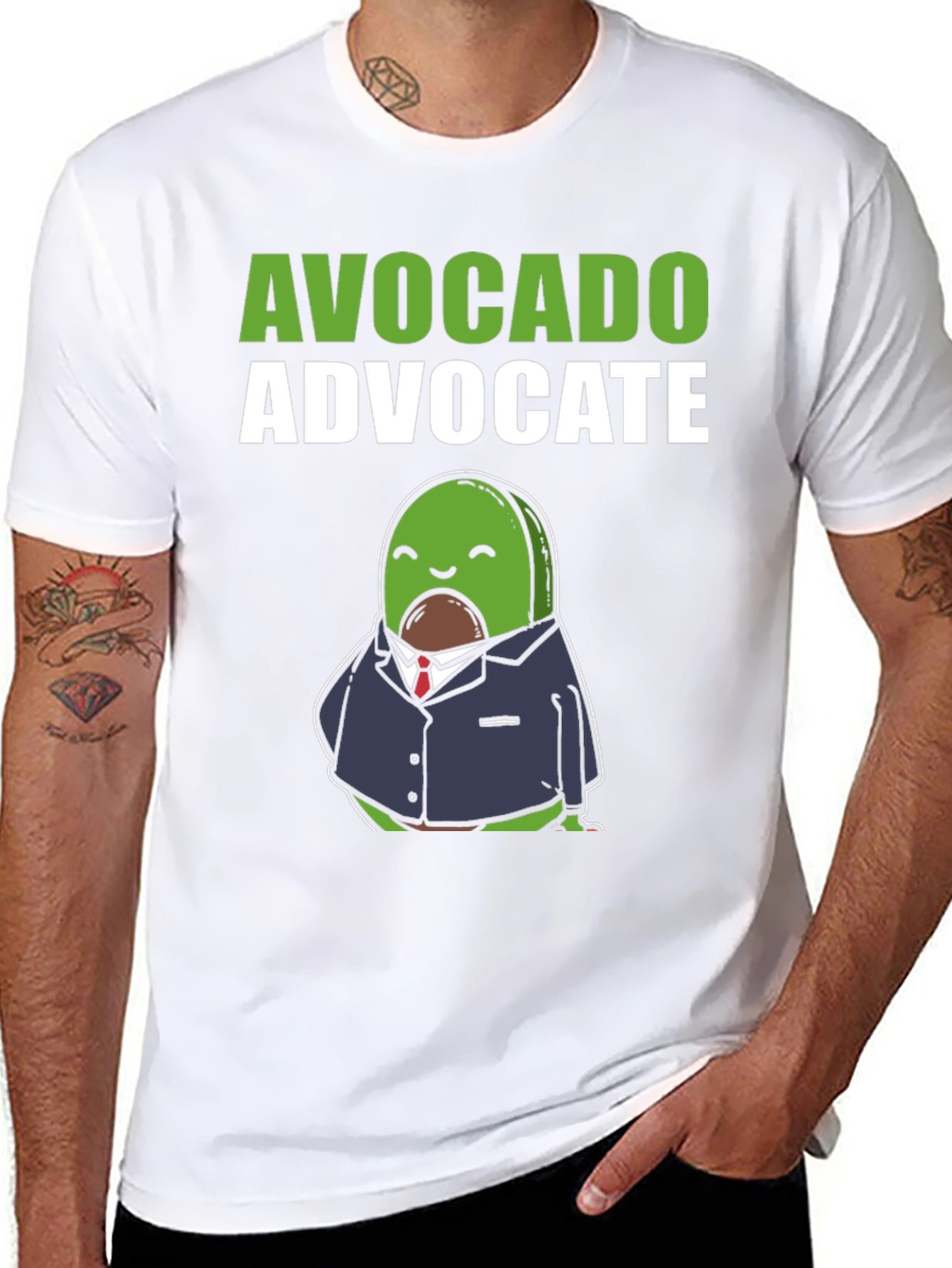 Black Avocado Advocate Graphic Tee - Stylish & Humorous T-Shirt view 8