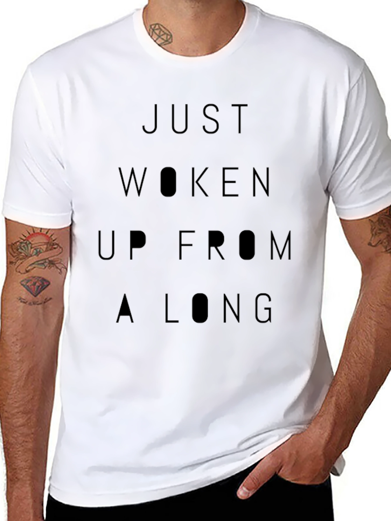 Black Just Woken Up Funny Graphic T-Shirt view 8