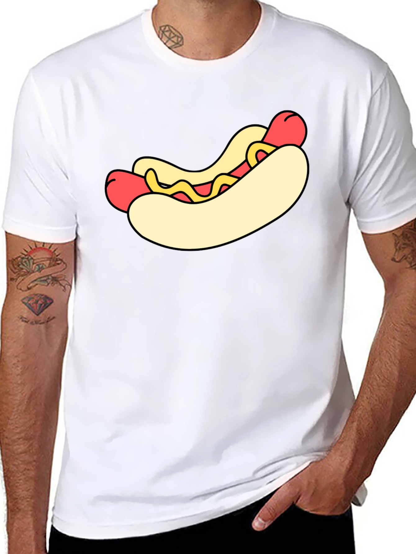 Black Hot Dog Graphic Black T-Shirt view 8