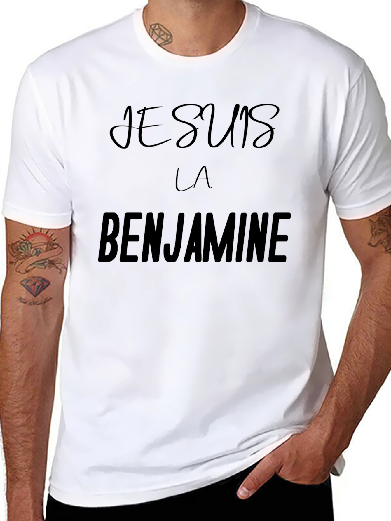 Black Je Suis La Benjamine Unisex T-Shirt view 8