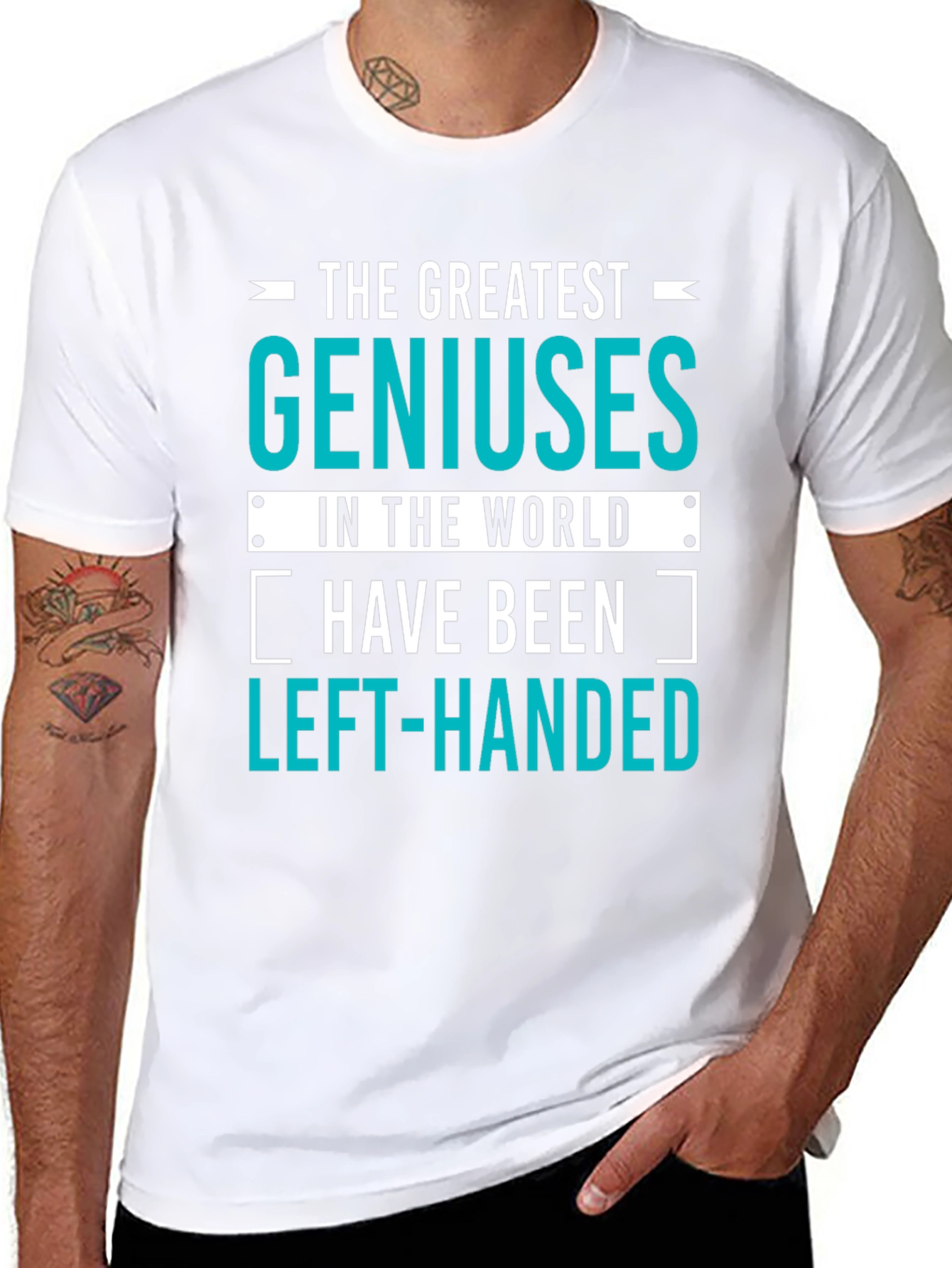 Black Genius Left-Handed T-Shirt: Funny Gift for Smart People! view 8