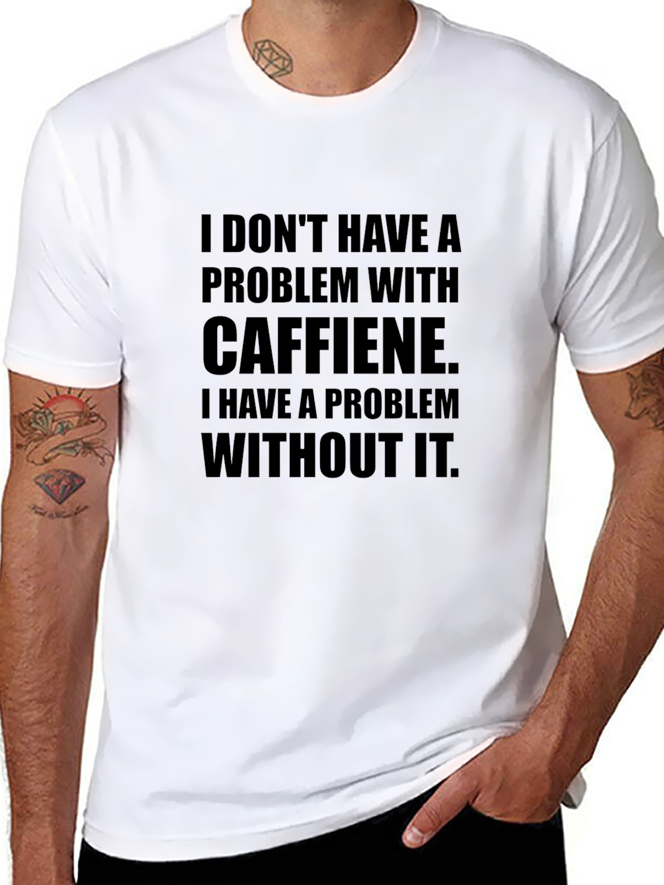 Black Caffeine Problem Graphic Tee - Black Crew Neck T-Shirt view 8