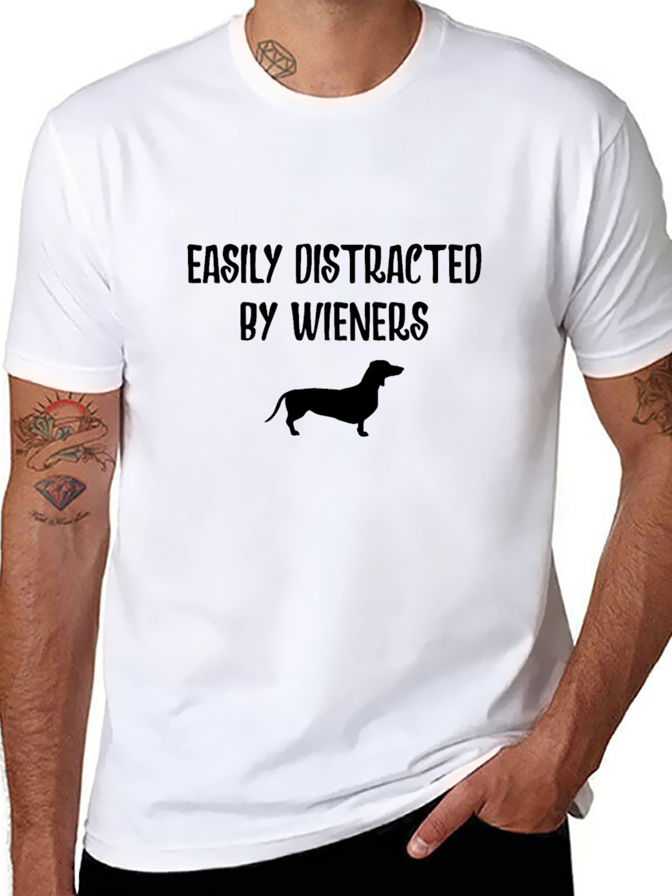 Easily Distracted By Wieners Dachshund T-Shirt - 8