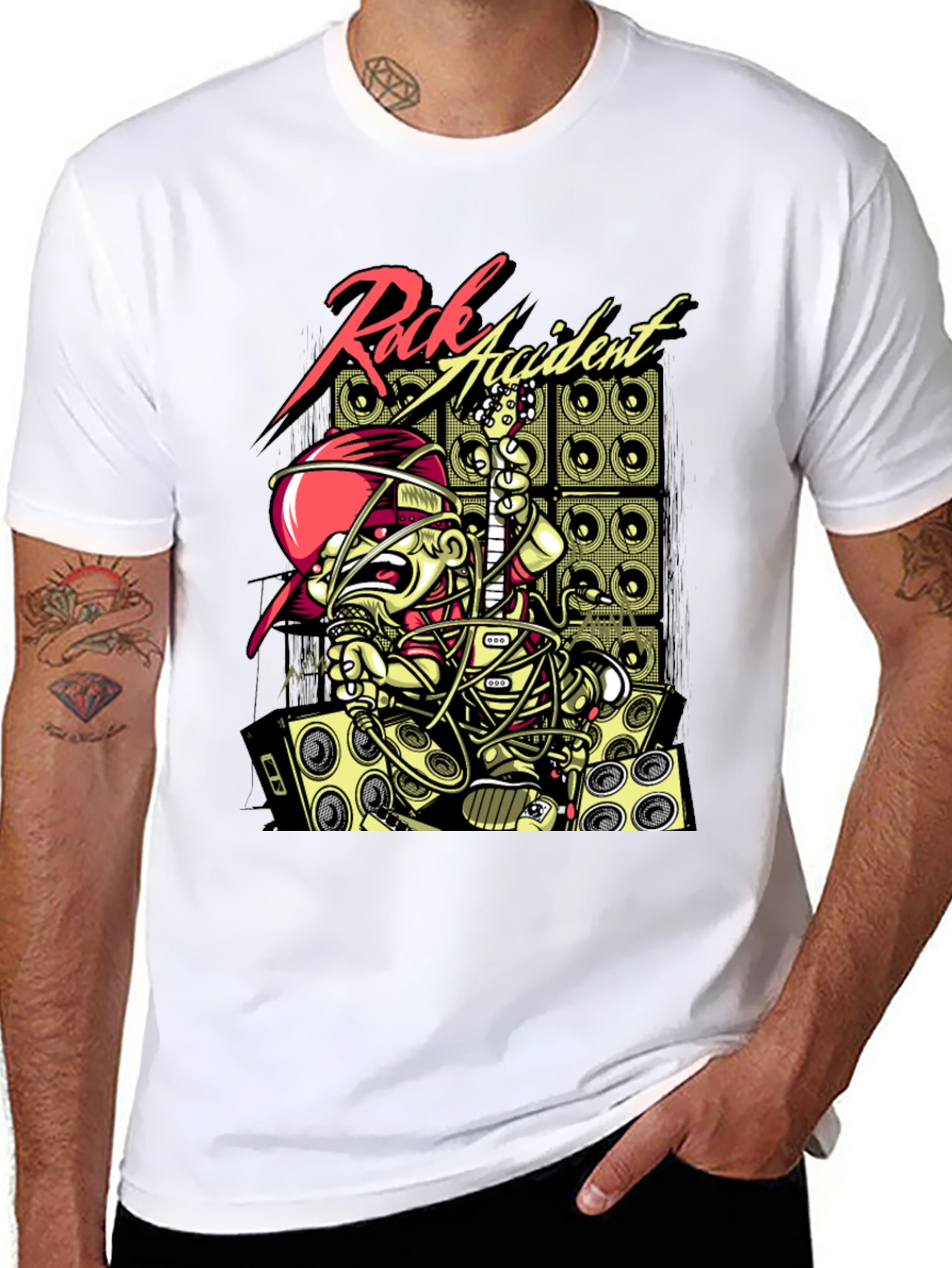 Black Rock Accident Graphic Print Black T-Shirt view 8