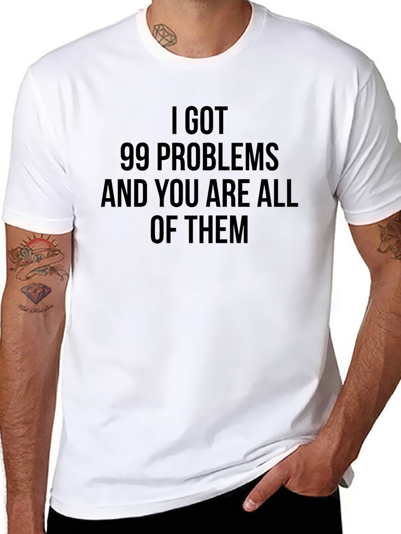 Black 99 Problems Graphic T-Shirt - Funny Slogan Tee view 8