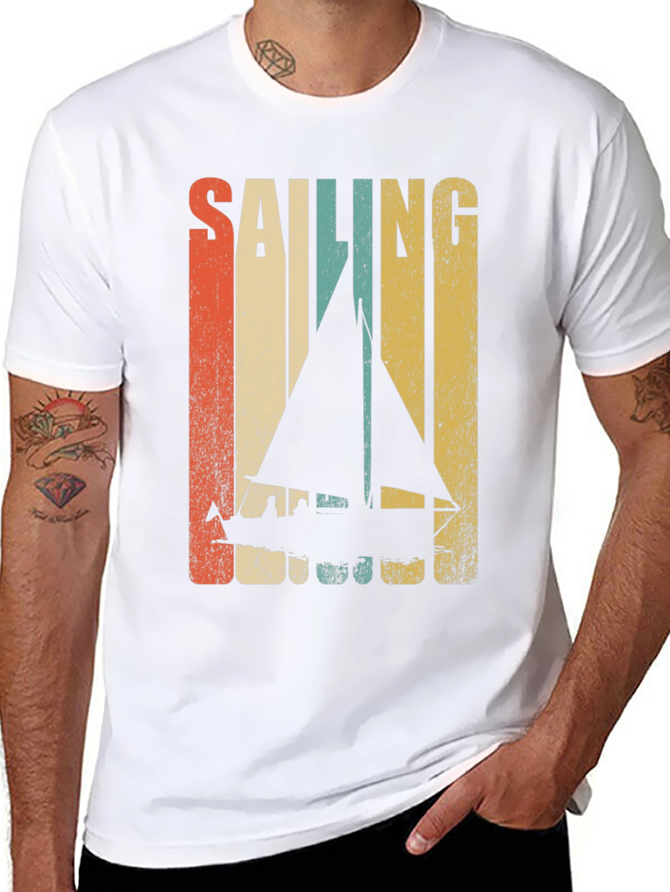 Black Sailing Retro T-Shirt view 8