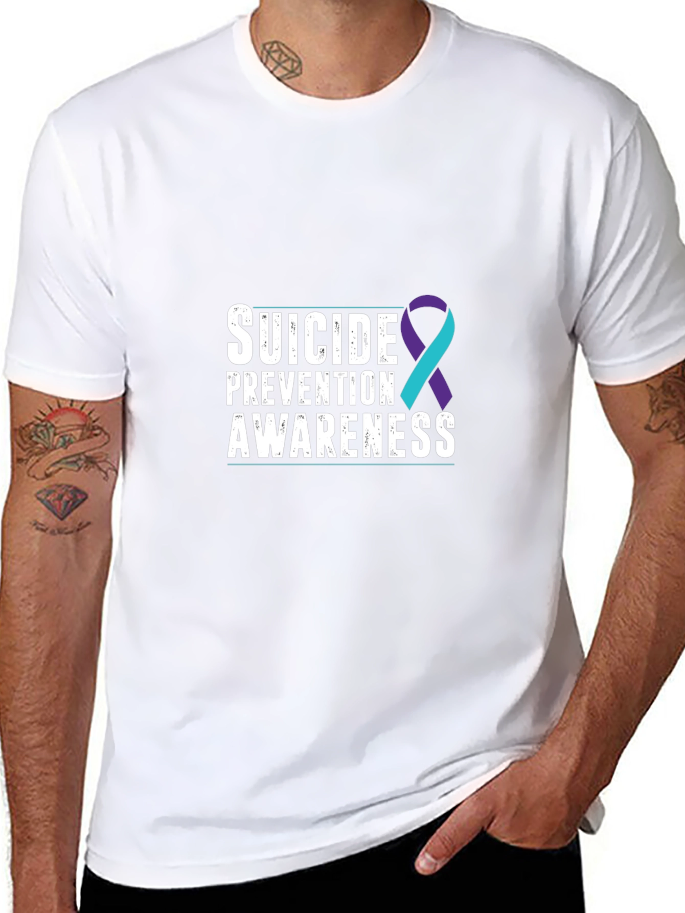 Black Suicide Prevention Awareness T-Shirt view 8