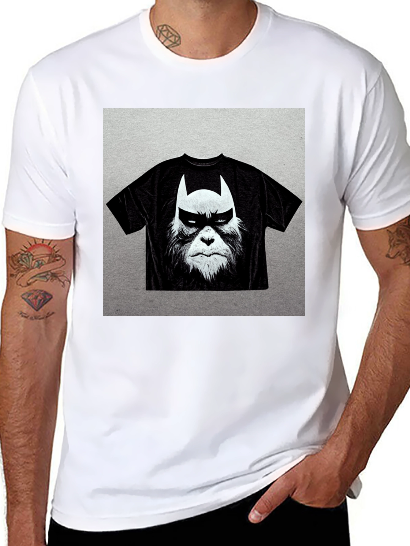 Black Batman Bigfoot Graphic Tee - Black Cotton Blend view 8