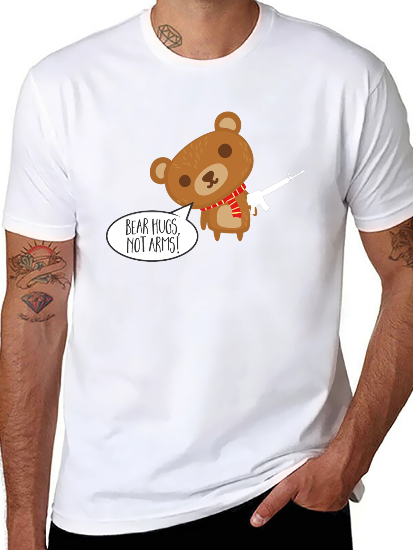 Black Bear Hugs Not Arms T-Shirt - Graphic Tee view 8