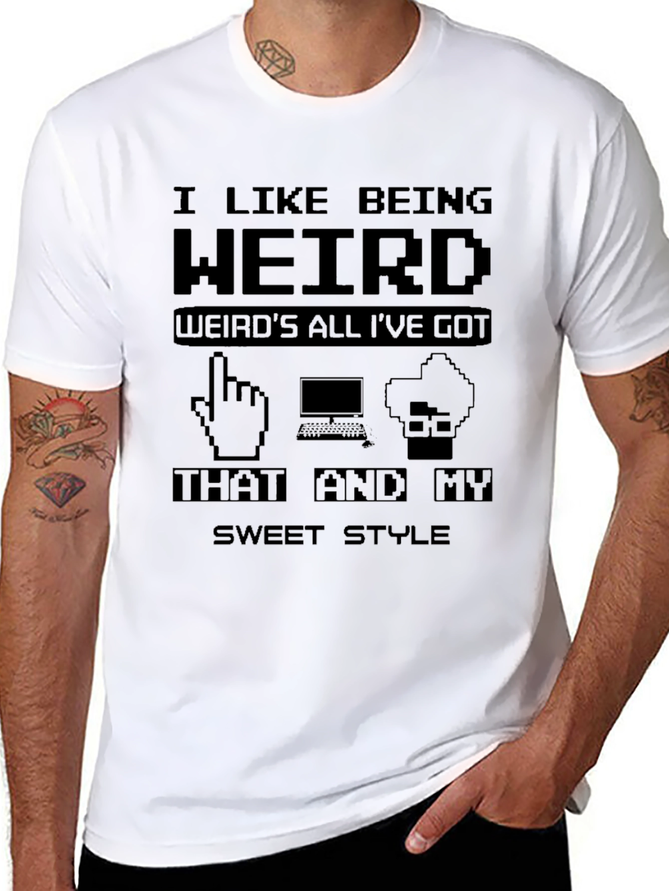 Black I Like Being Weird Graphic Tee view 8