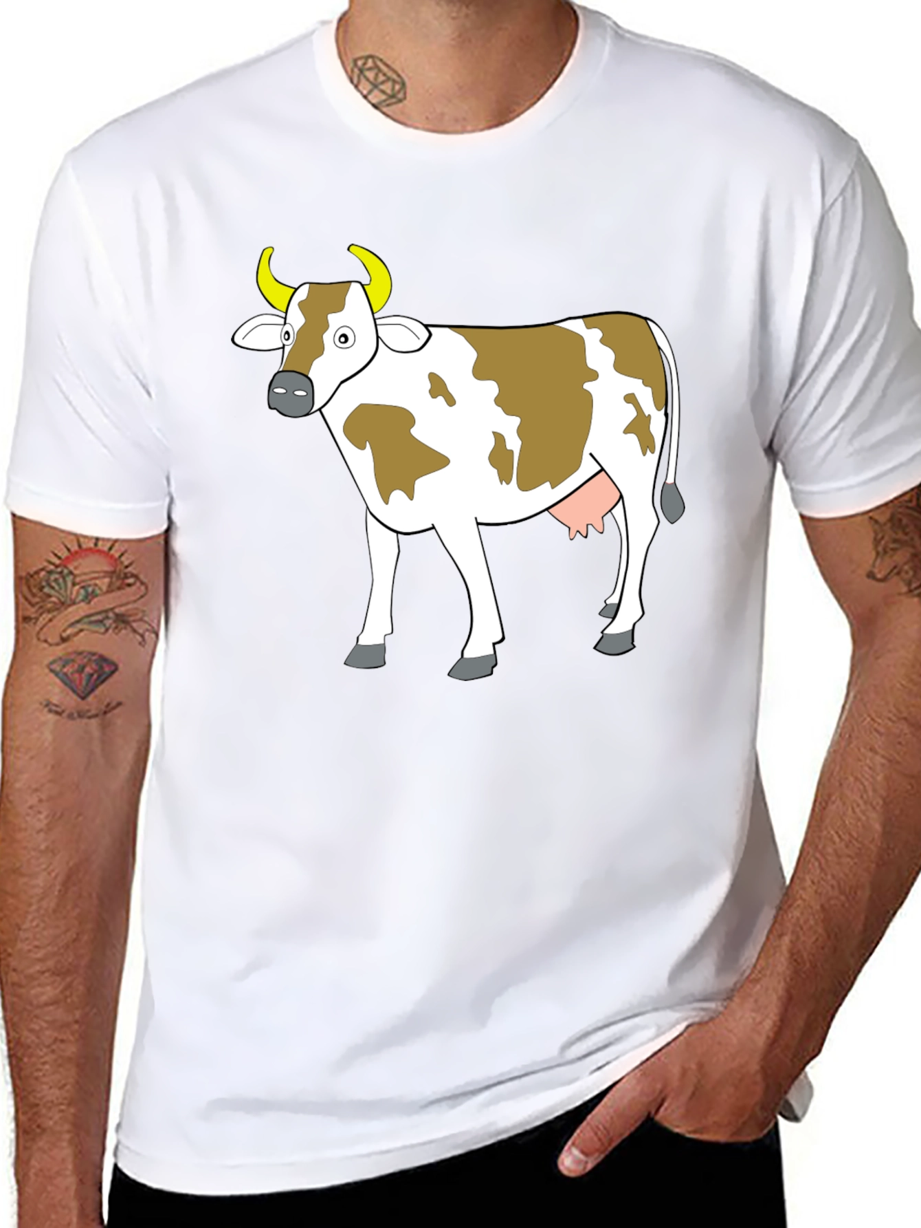 Black Cow Graphic Tee - Black Unisex T-Shirt view 8