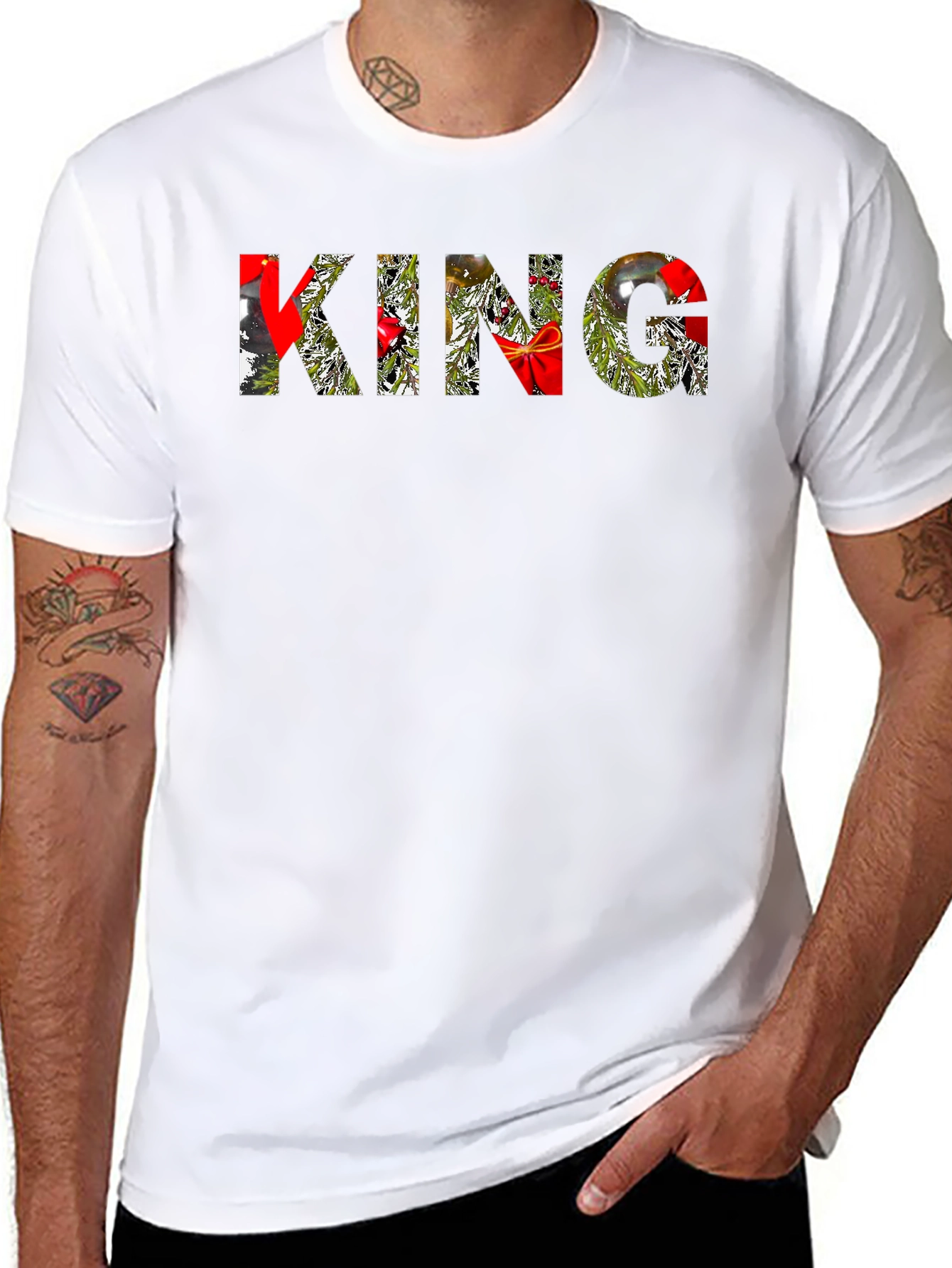 Black Christmas King T-Shirt - Holiday Festive Design view 8