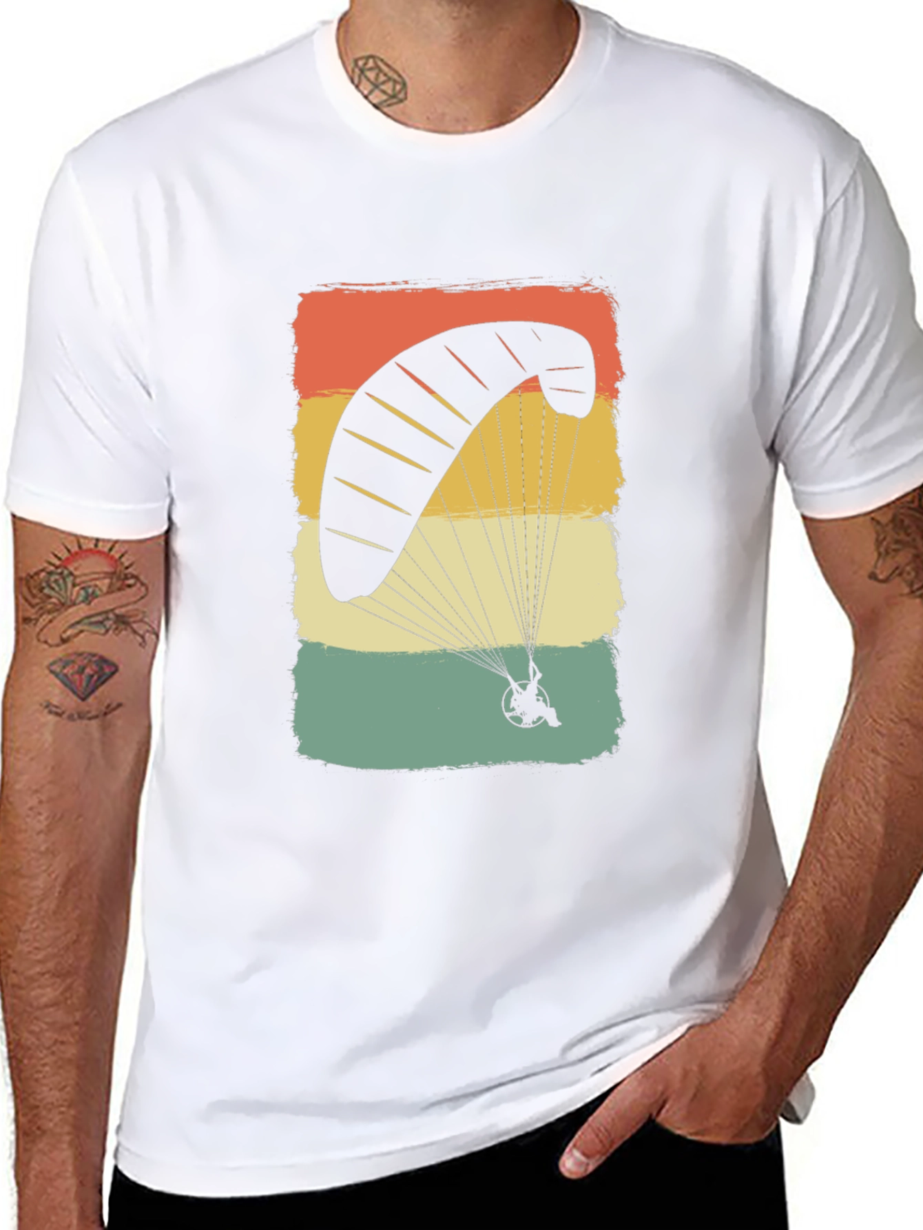 Black Vintage Paragliding T-Shirt | Retro Powered Parachute Tee view 8