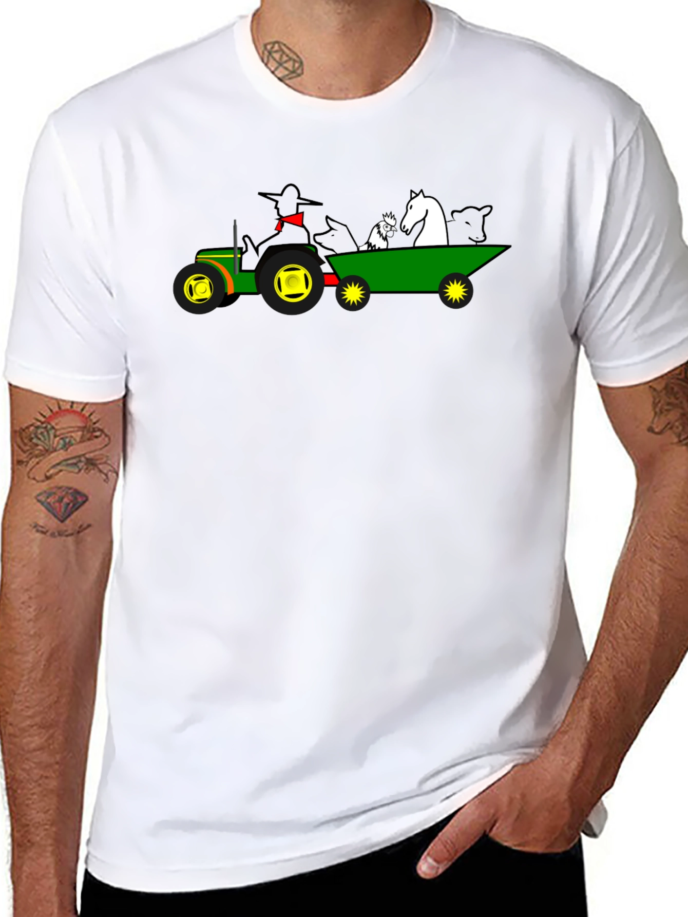 Black Farm Animal Tractor Ride T-Shirt view 8