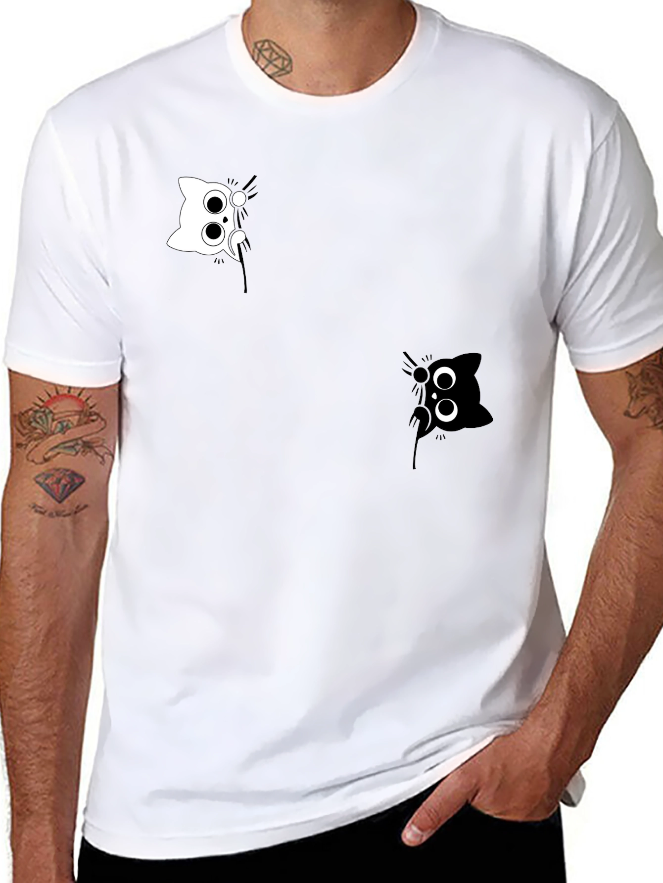 Black Black Cat Peekaboo Graphic Tee view 8