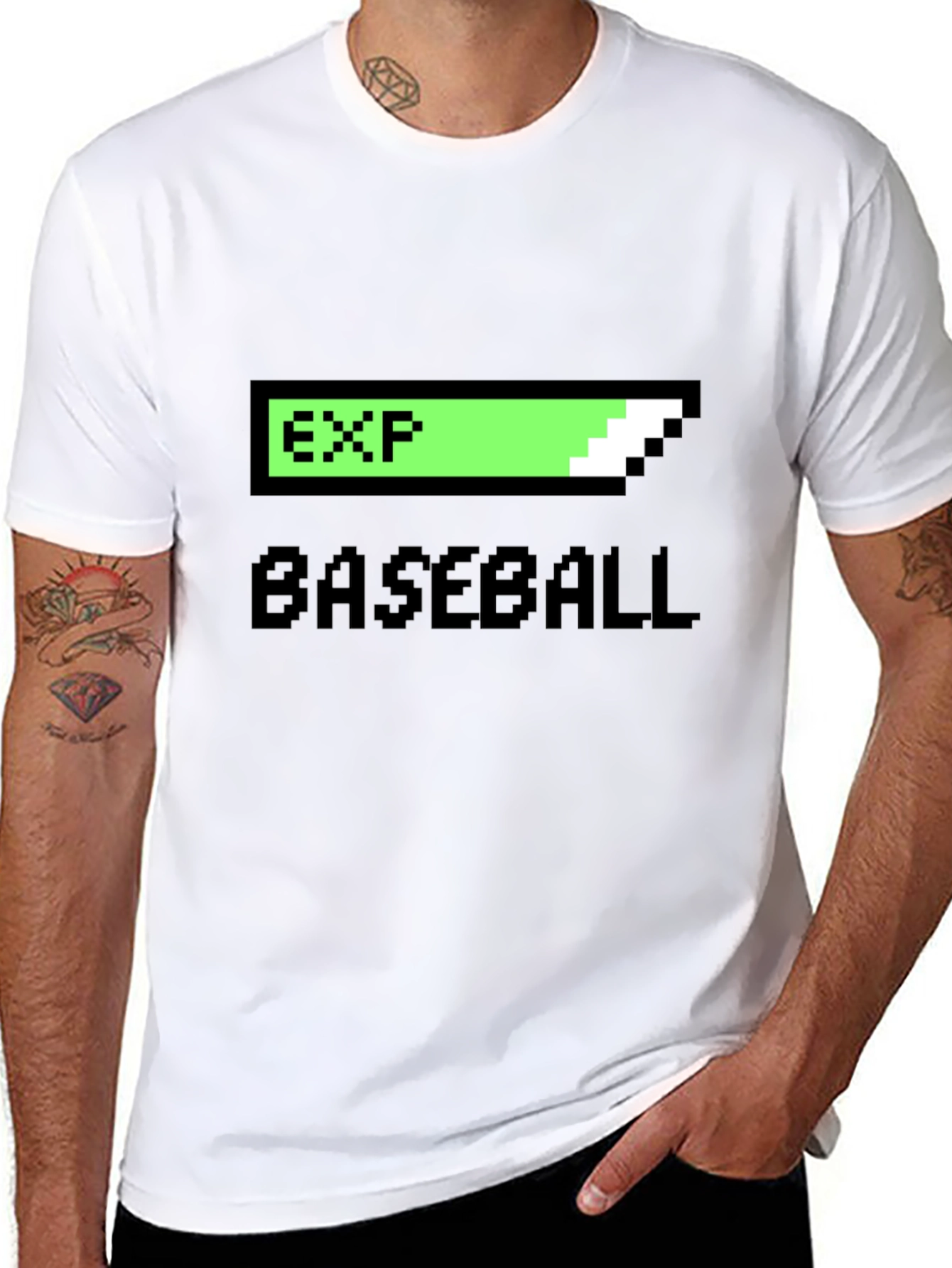 Black Level Up Your Game Baseball T-Shirt view 8