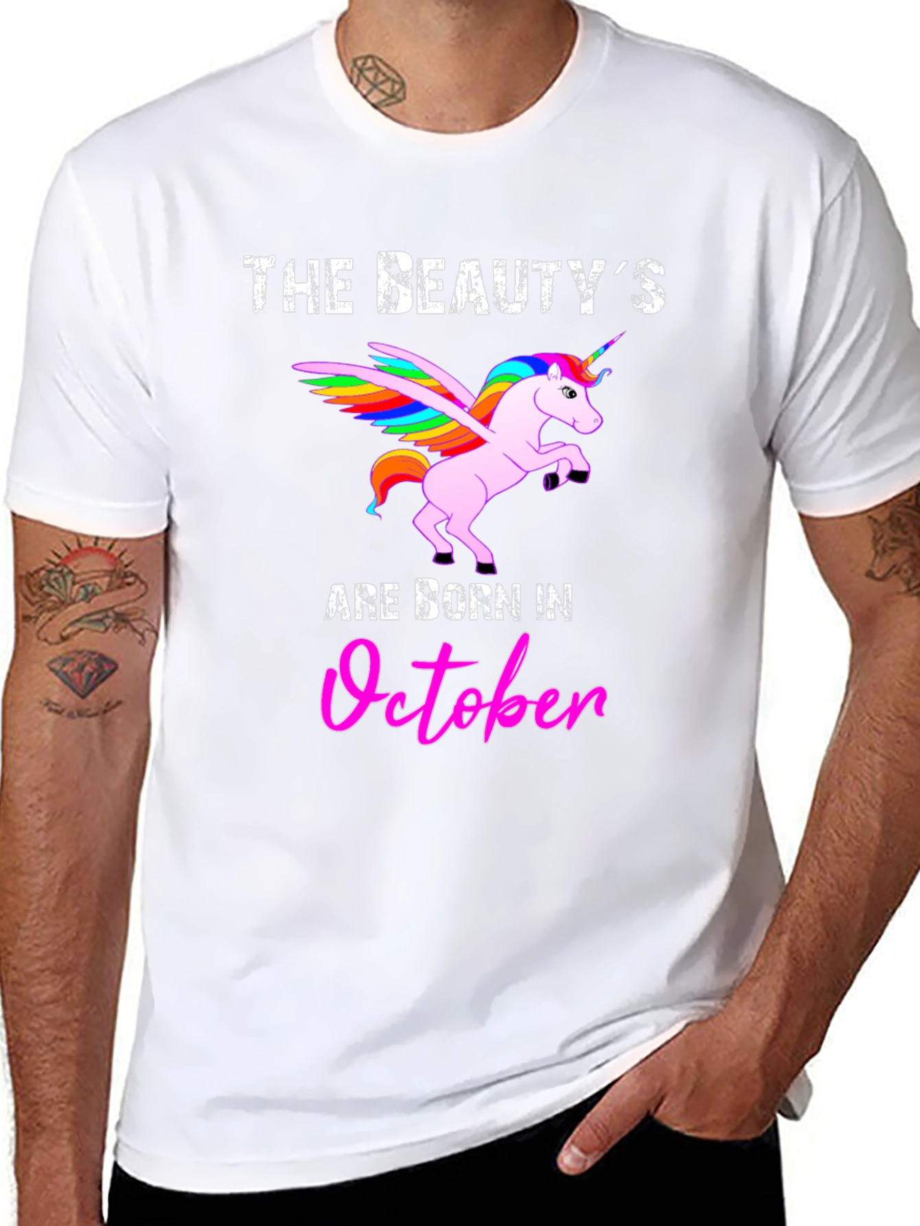 Black Beauty Born in October Graphic T-Shirt view 8