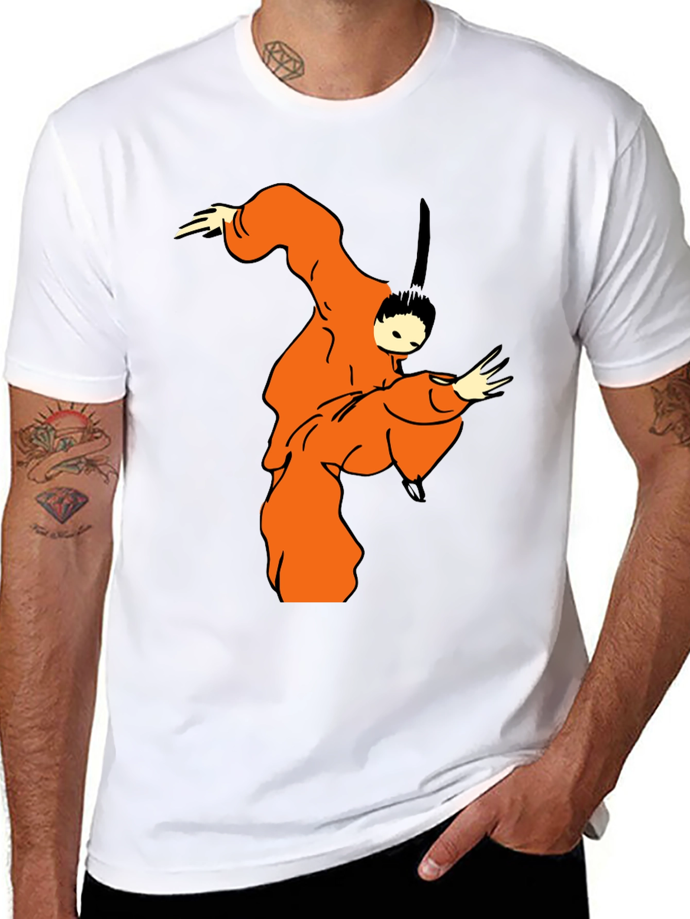 Black Samurai Style Graphic Tee - Black view 8