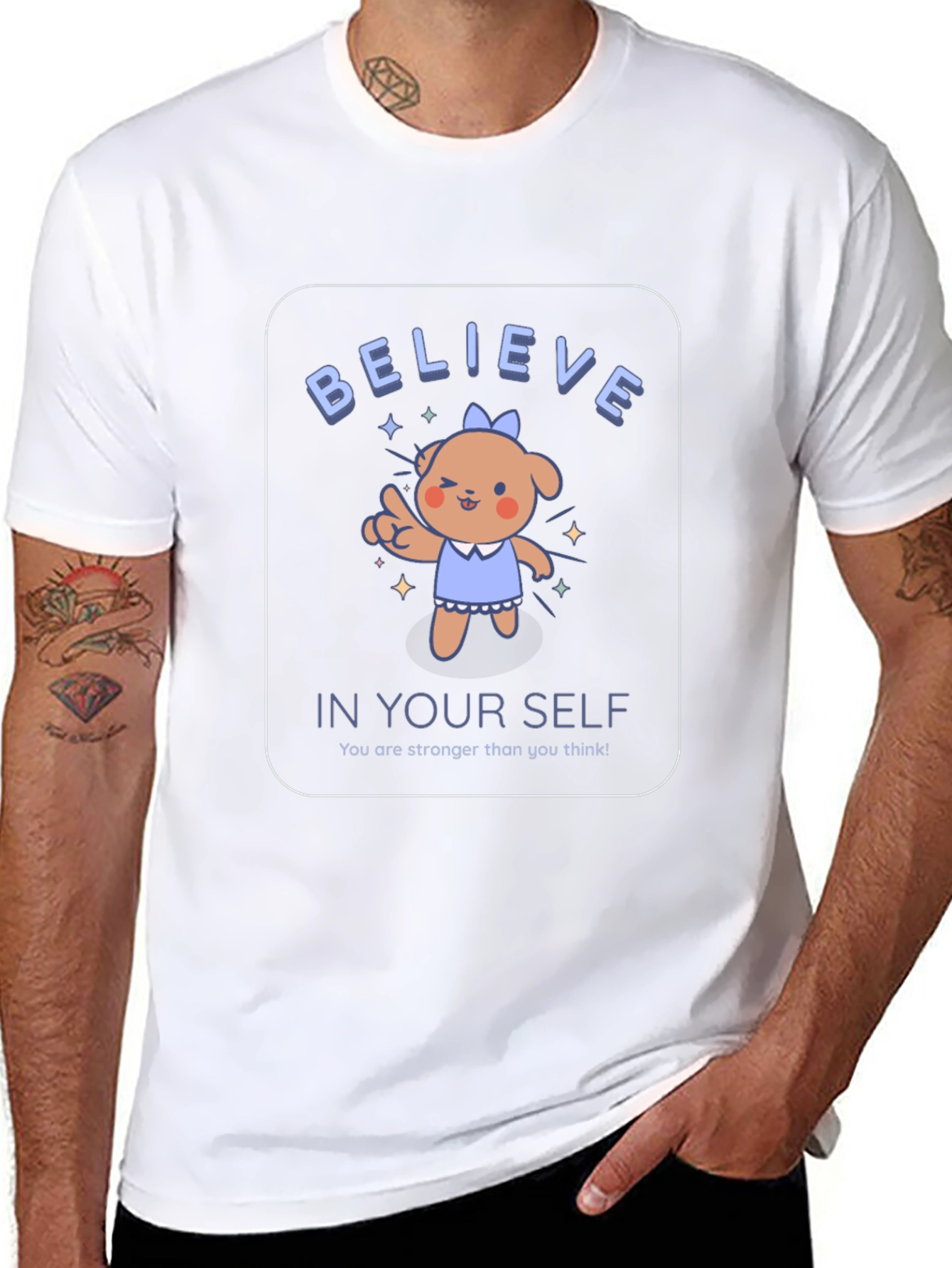 Black Believe In Yourself Graphic Tee view 8