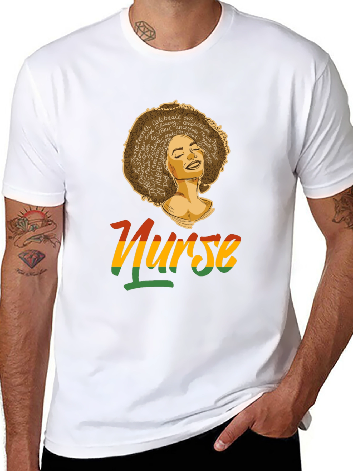 Black Juneteenth Nurse Black Pride T-Shirt view 8