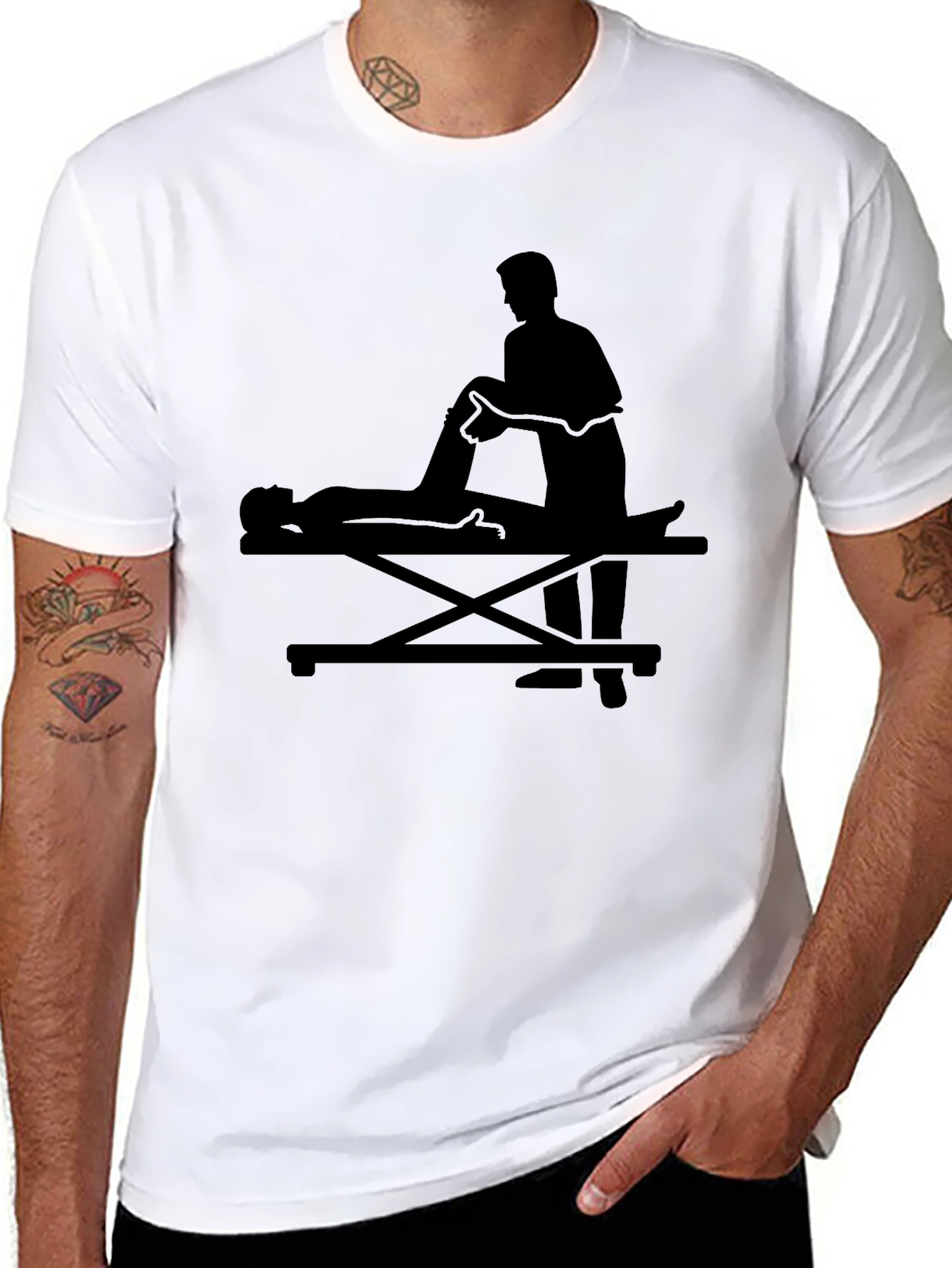 Black Chiropractor T-Shirt - Massage Therapy Tee view 8