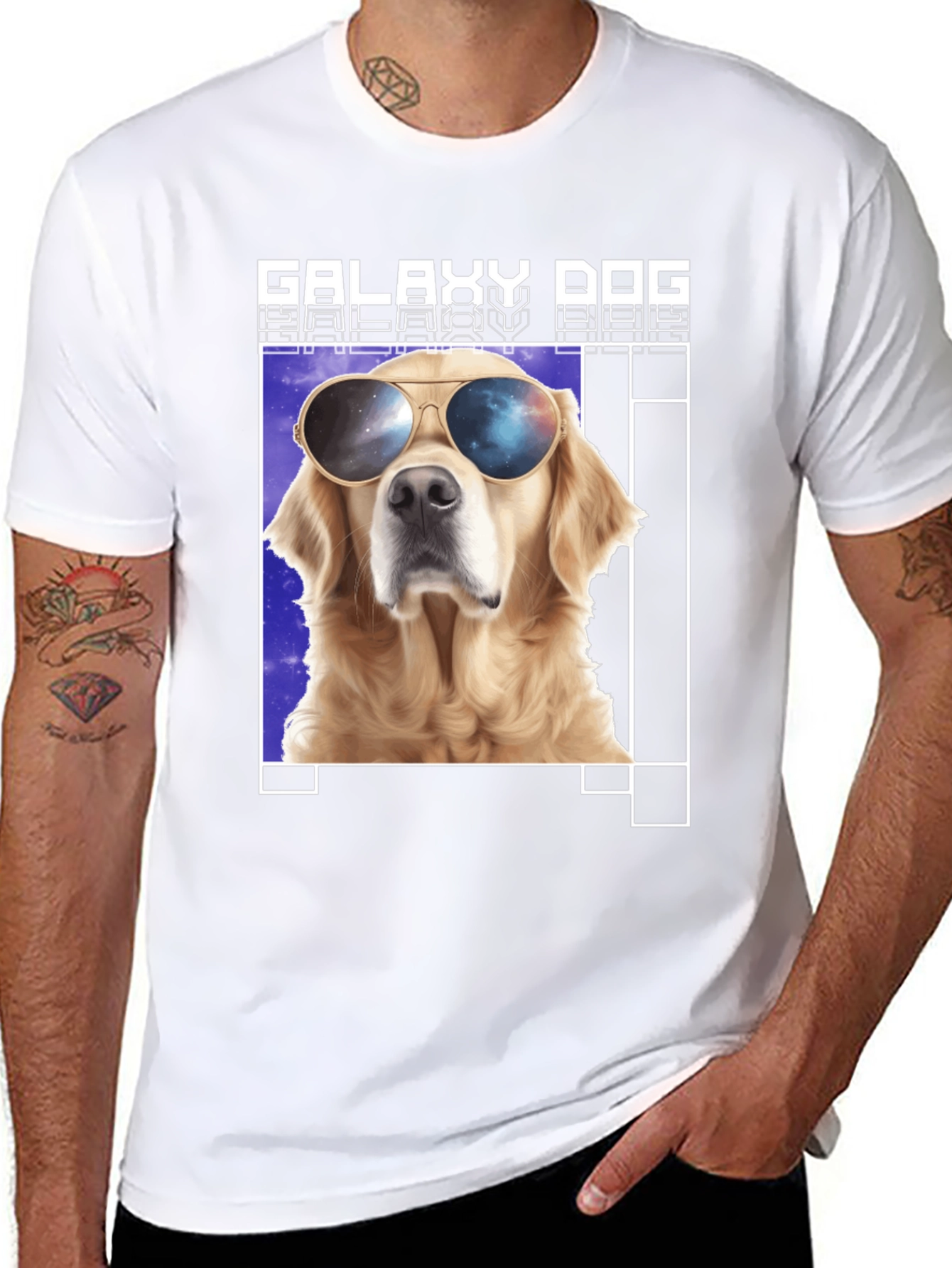 Black Galaxy Dog T-Shirt - Cool Canine in Space Shades view 8
