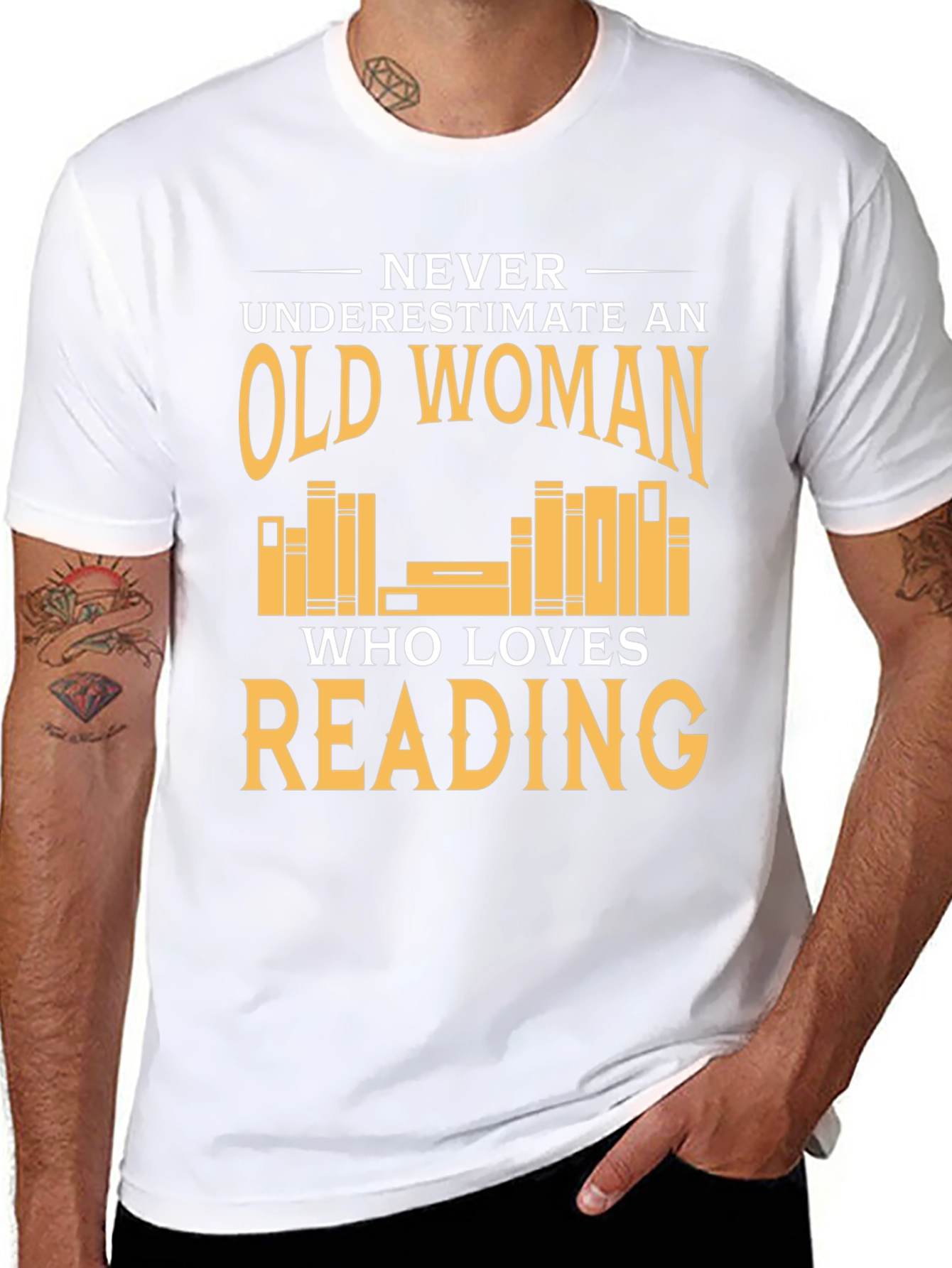 Black Funny Old Woman Reading T-Shirt view 8