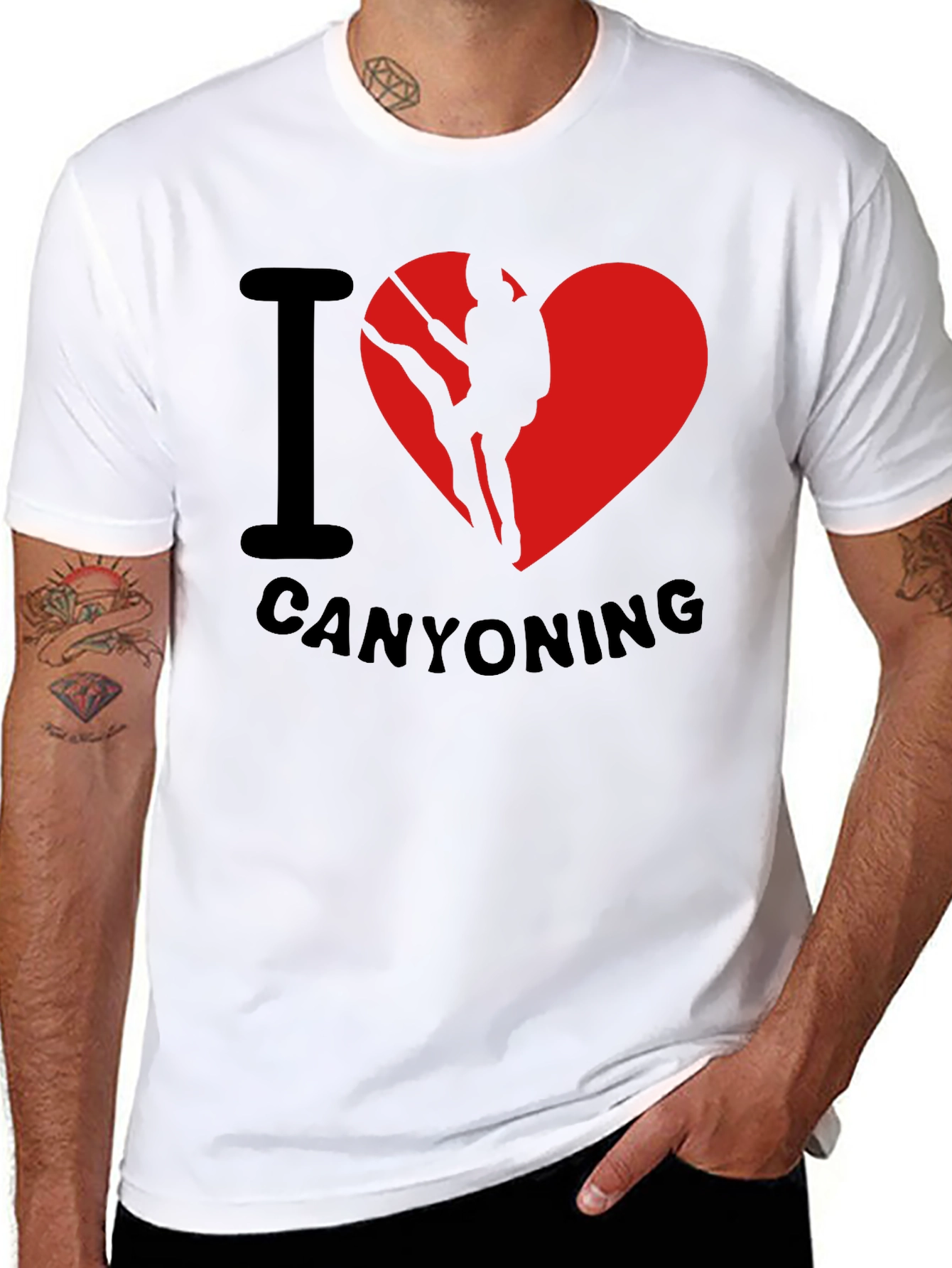 Black I Love Canyoning T-Shirt - Adventure Tee view 8