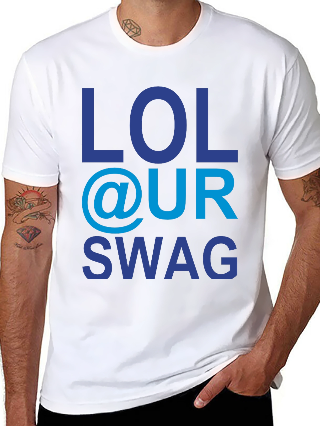 Black LOL @ UR SWAG Graphic Tee - Trendy & Fun! view 8
