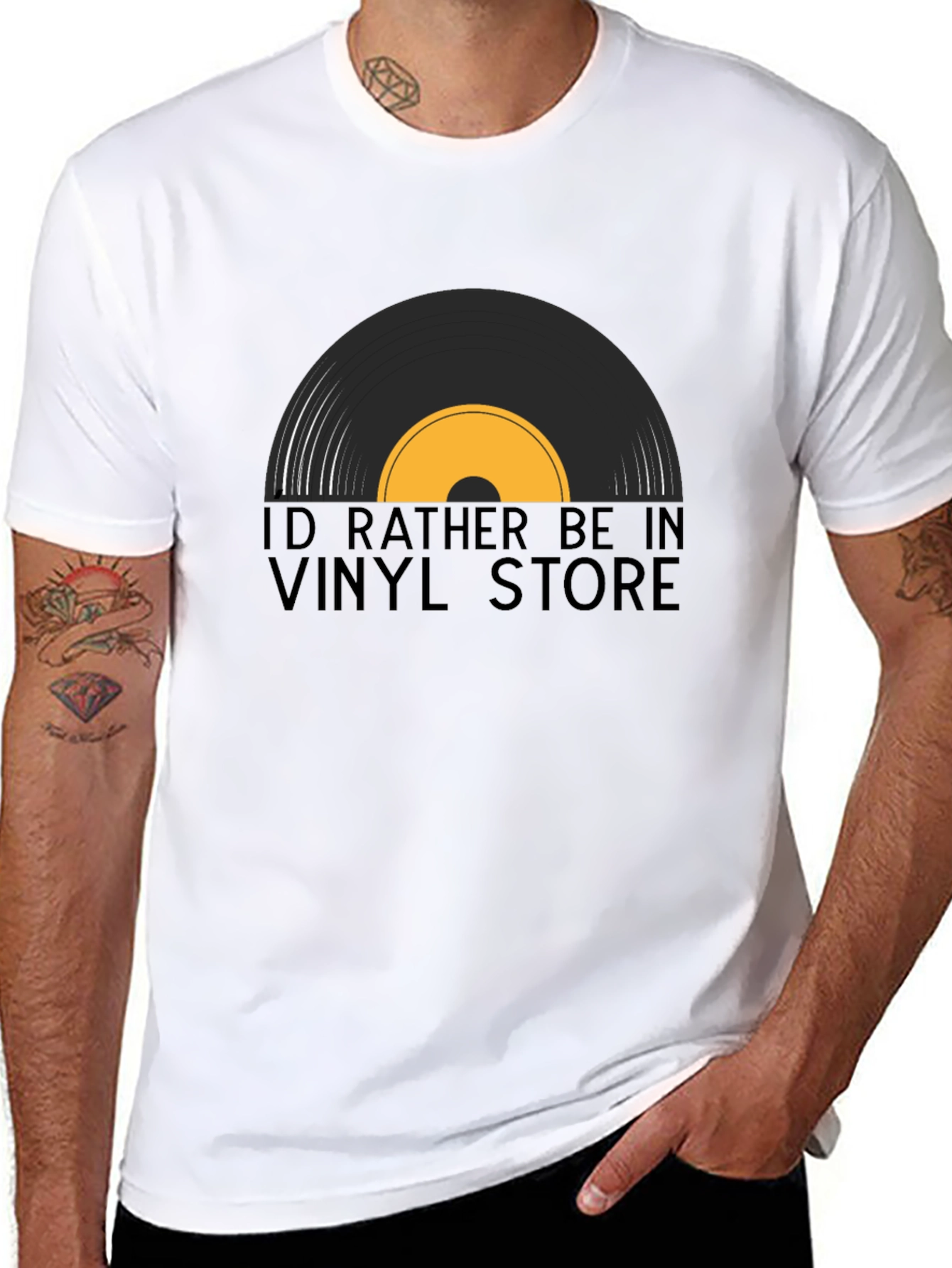 Black Vinyl Store T-Shirt: Retro Music Lover Tee view 8