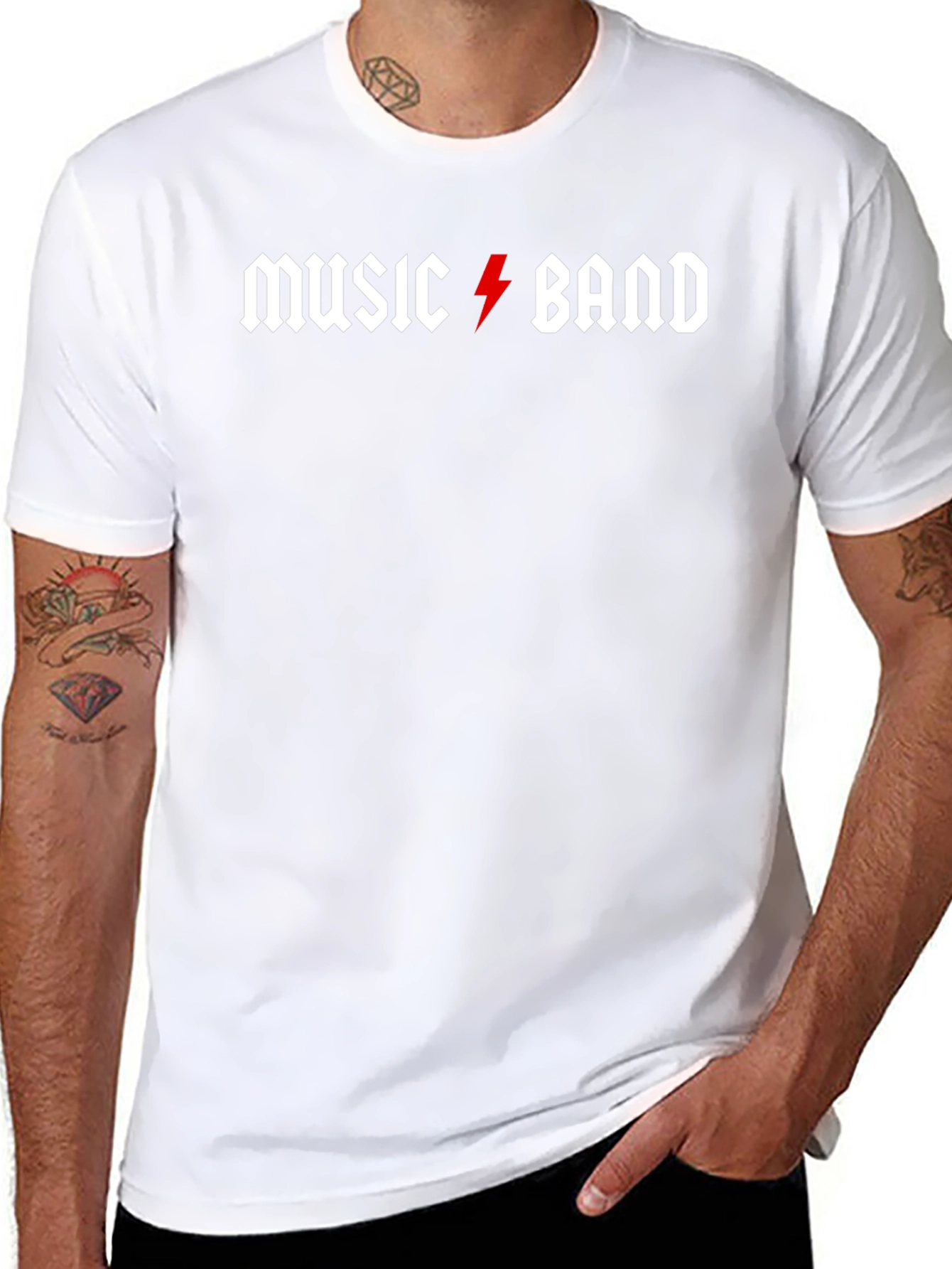 Black Music Band Rock and Roll Style Black T-Shirt view 8