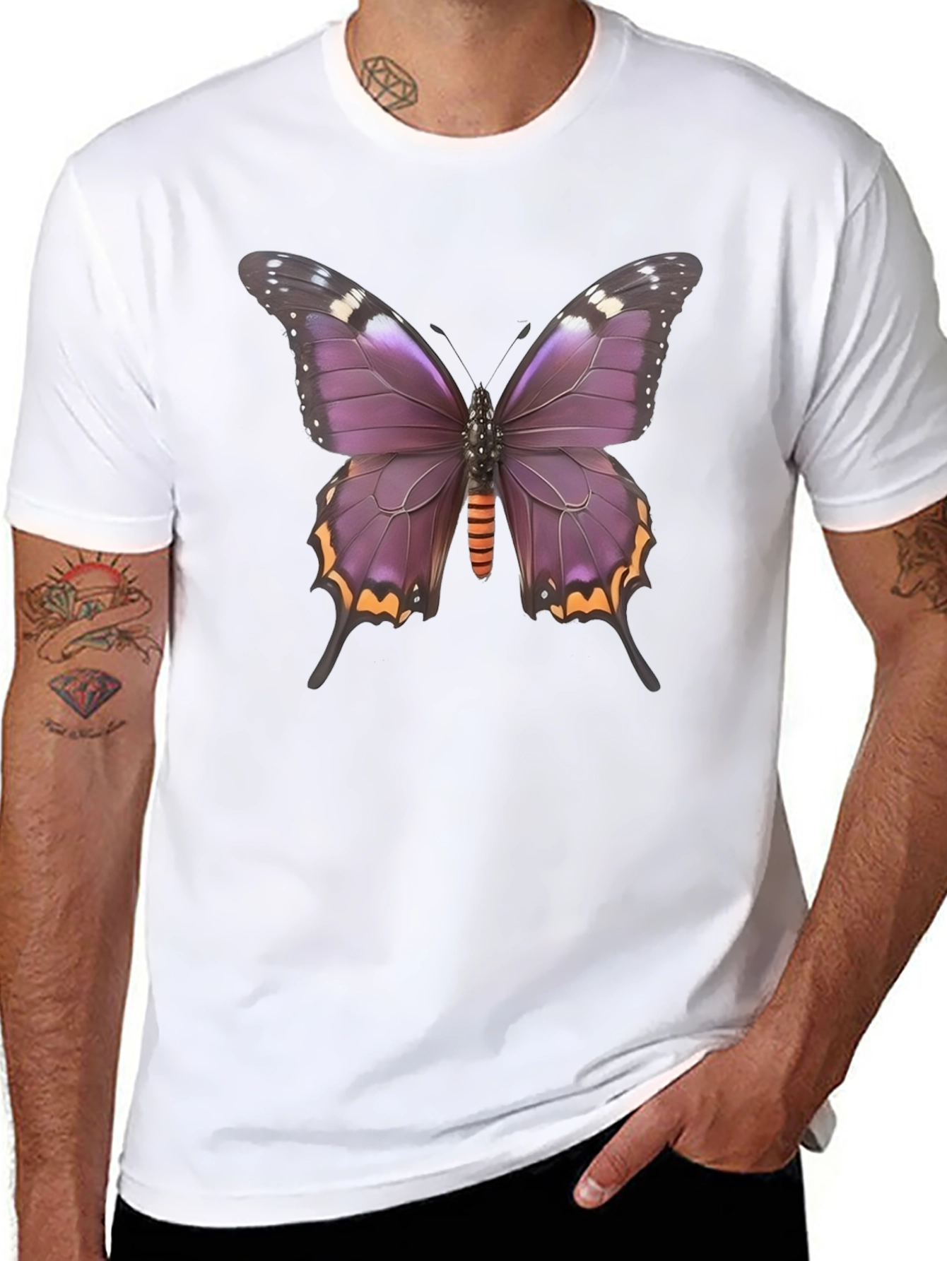 Black Butterfly Graphic Tee - Stylish Black T-Shirt view 8