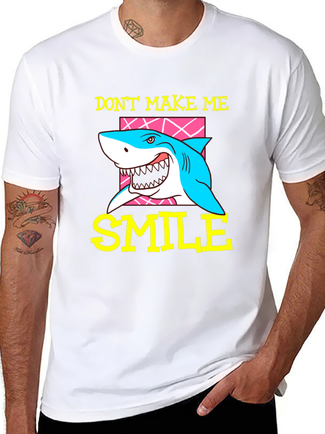 Black Don't Make Me Smile Shark Graphic T-Shirt view 8