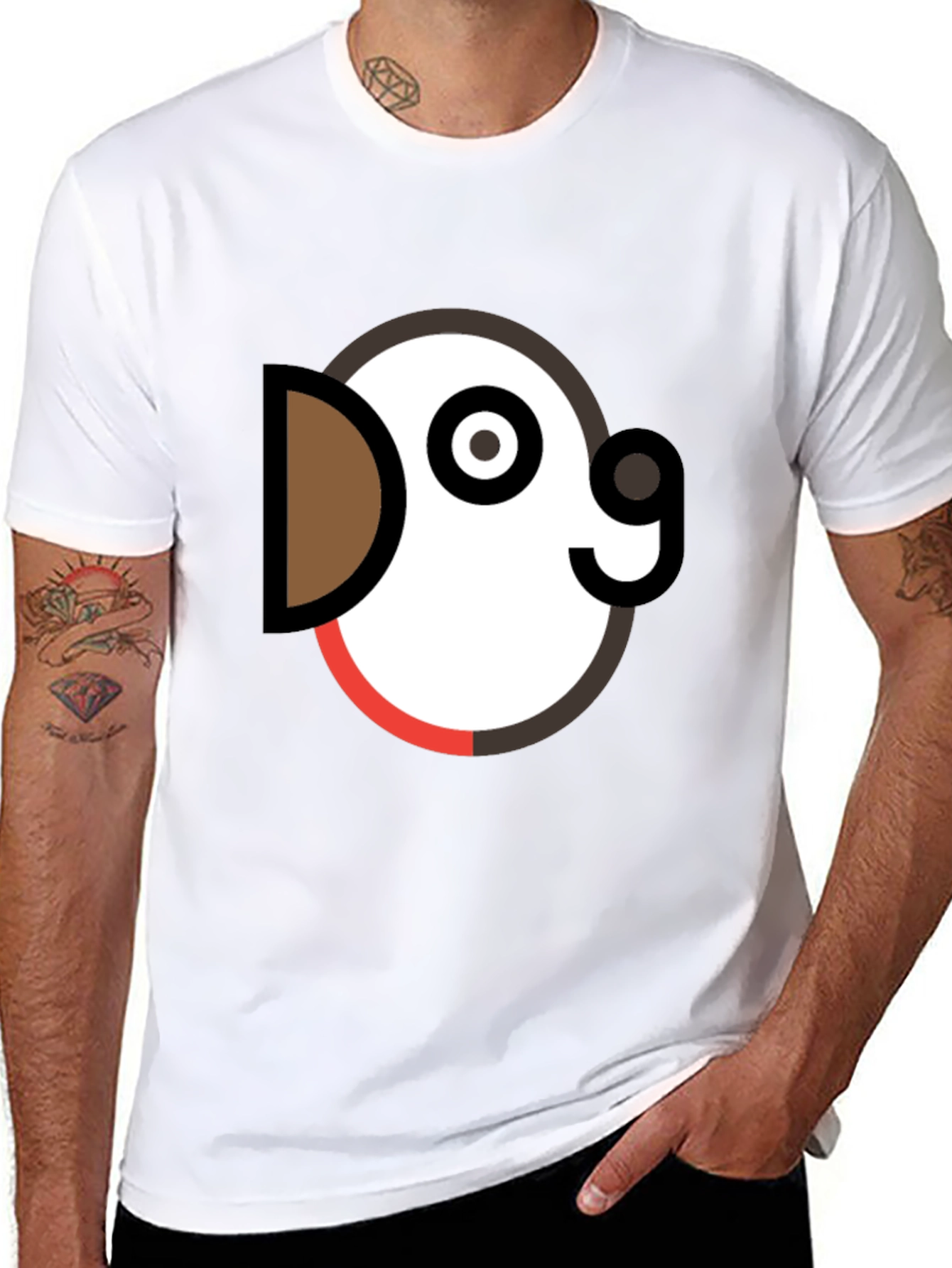 Black Dog Graphic Tee - Black Crew Neck T-Shirt view 8