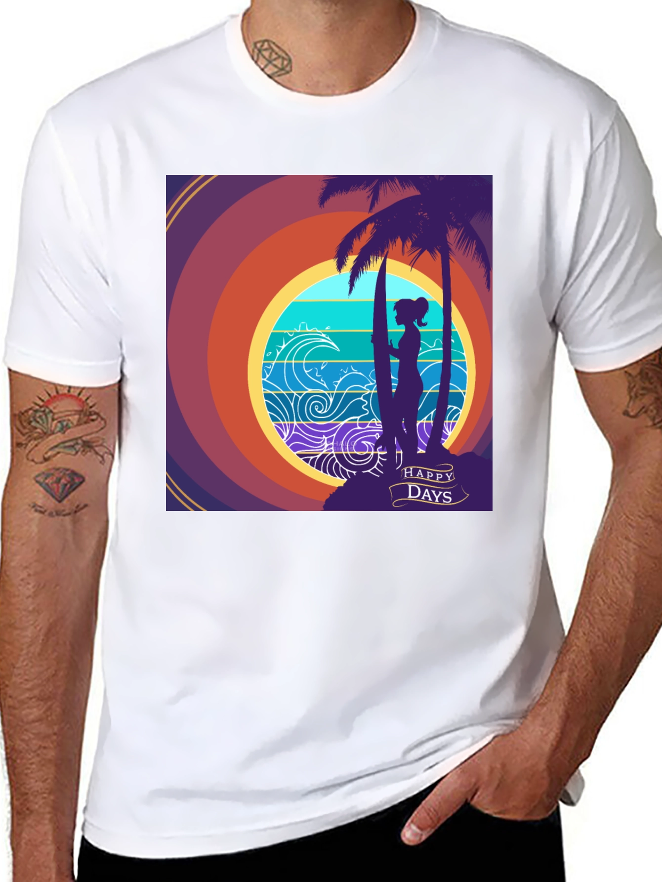 Black Happy Days Surf Tee view 8