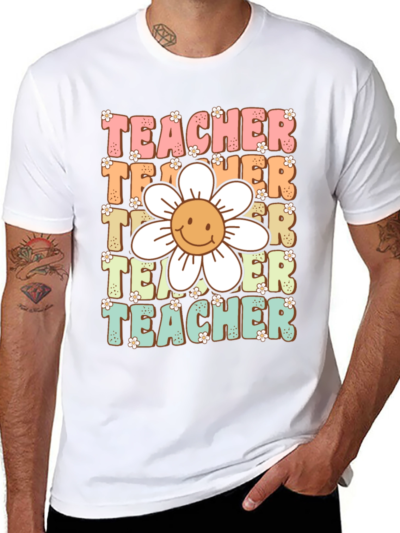 Black Retro Teacher Graphic T-Shirt view 8