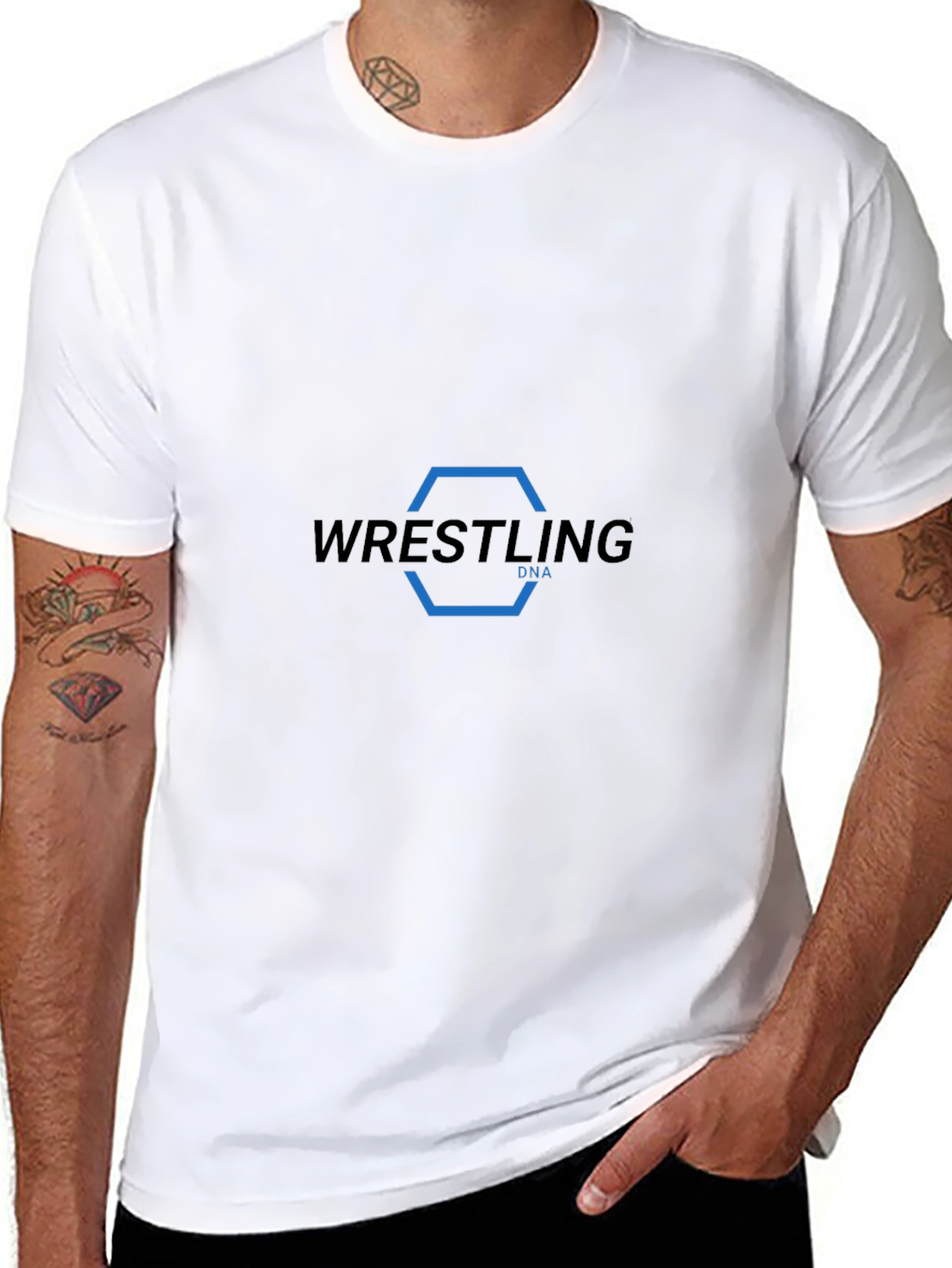 Black Wrestling DNA Black T-Shirt view 8
