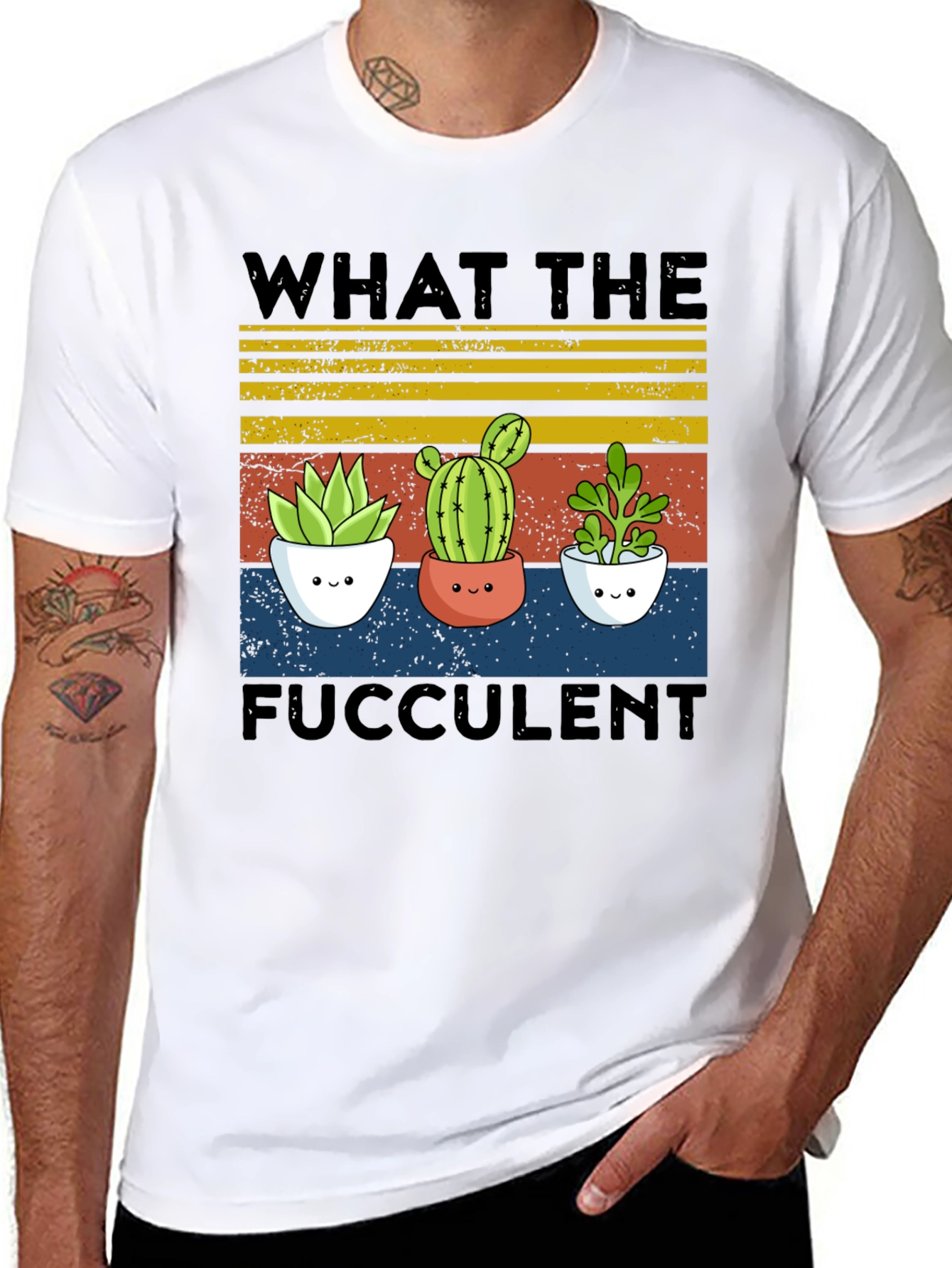 Black Fucculent Tee - Cute Cactus Plant Shirt view 8