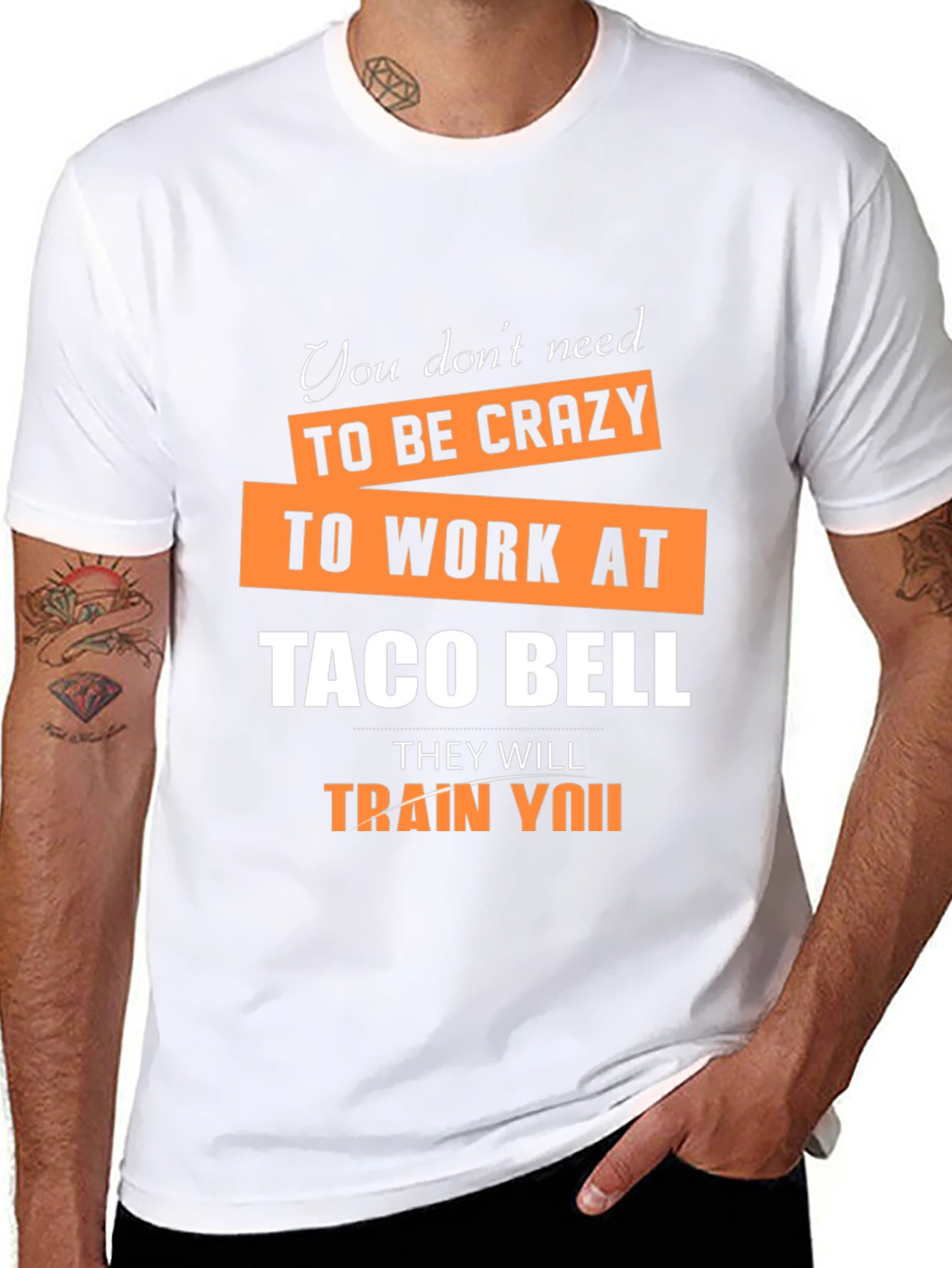 Black Crazy Taco Bell Employee Humor Graphic T-Shirt view 8