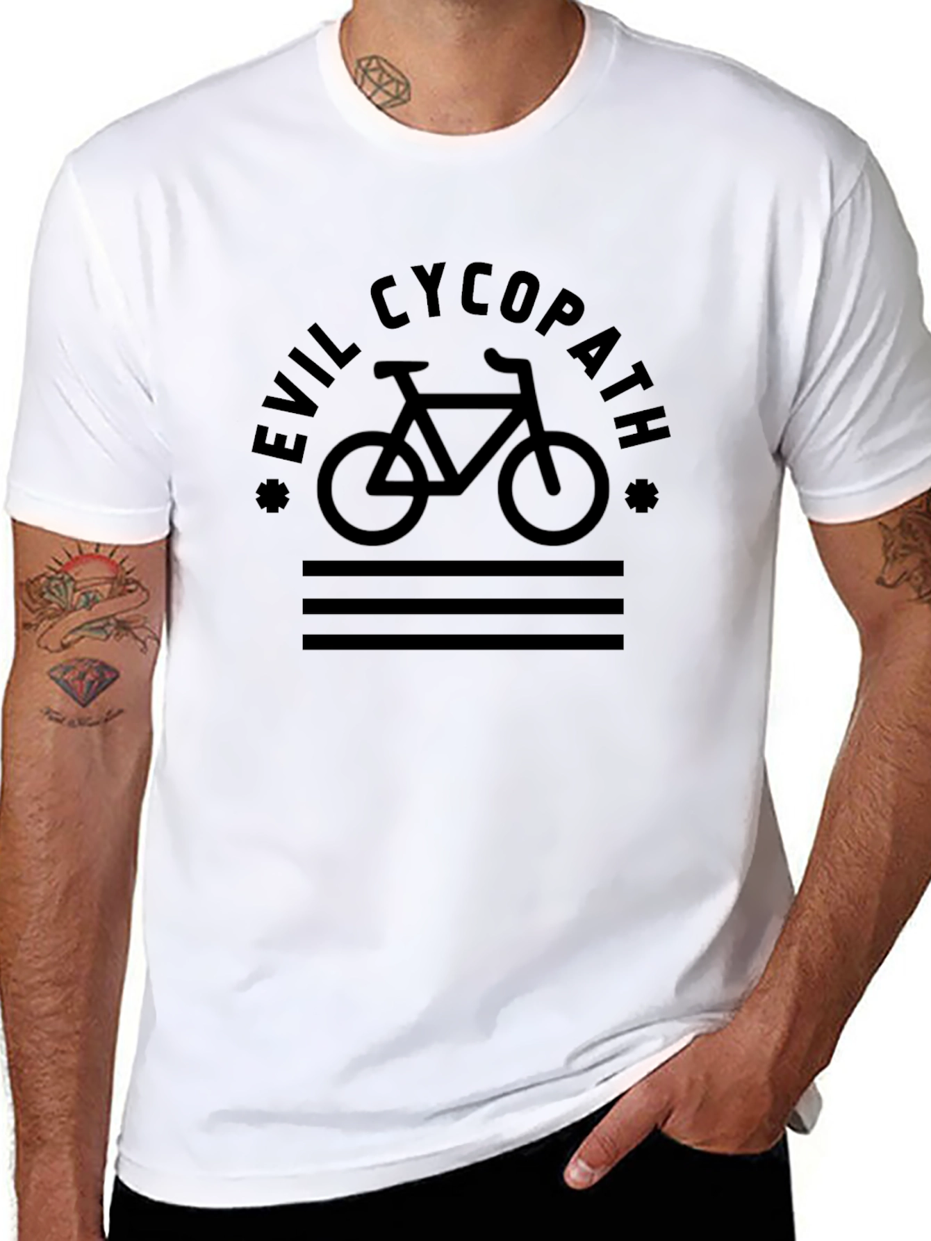 Black Evil Cycopath Black Graphic T-Shirt view 8