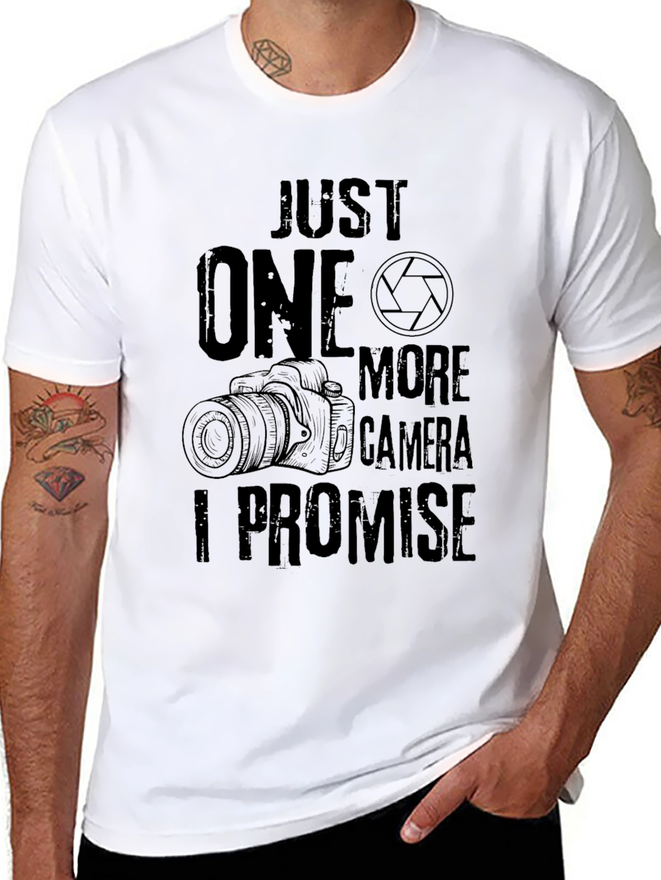 Black Just One More Camera, I Promise - Black Graphic Tee view 8