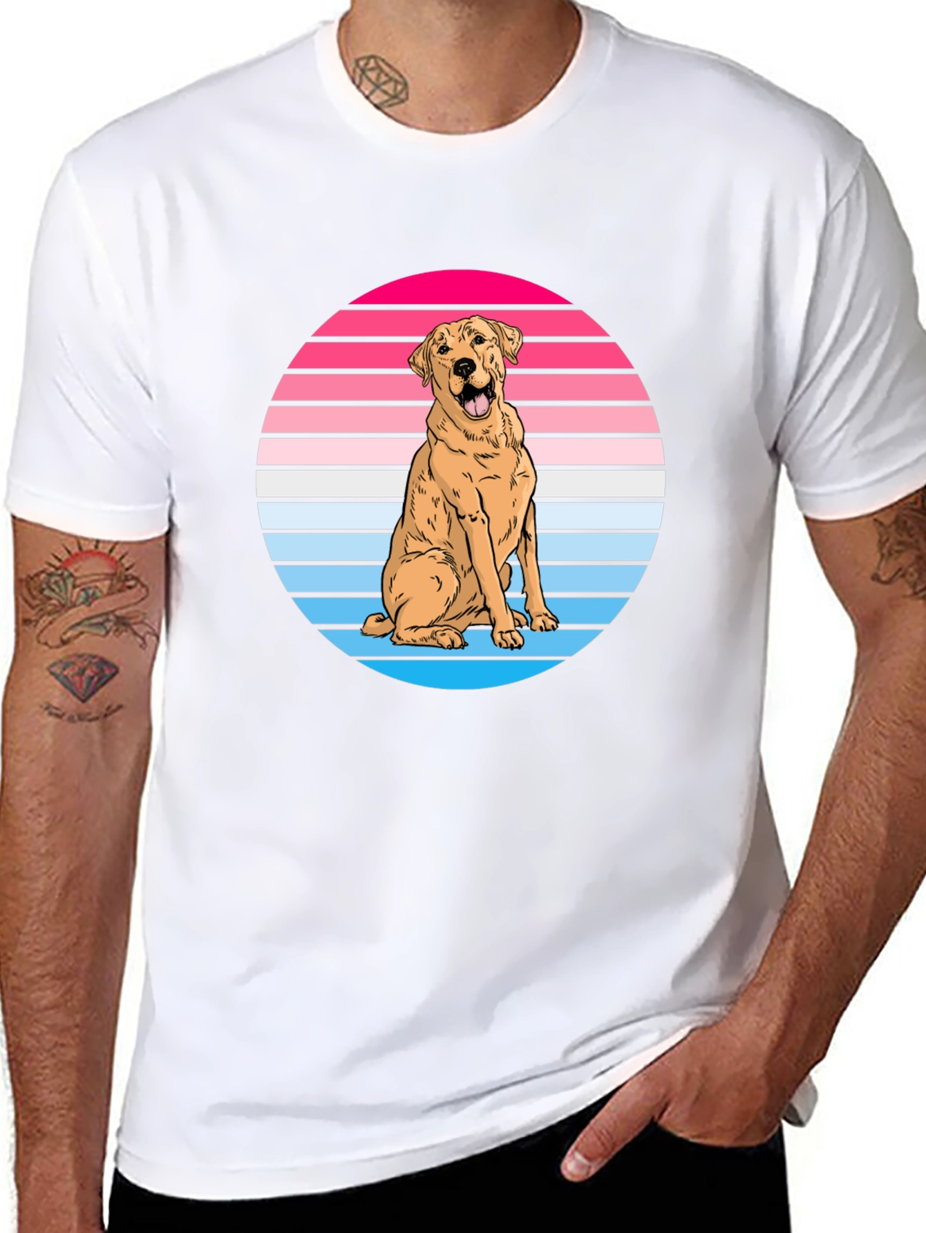 Black Retro Dog Graphic Tee - Labrador Lover Shirt view 8