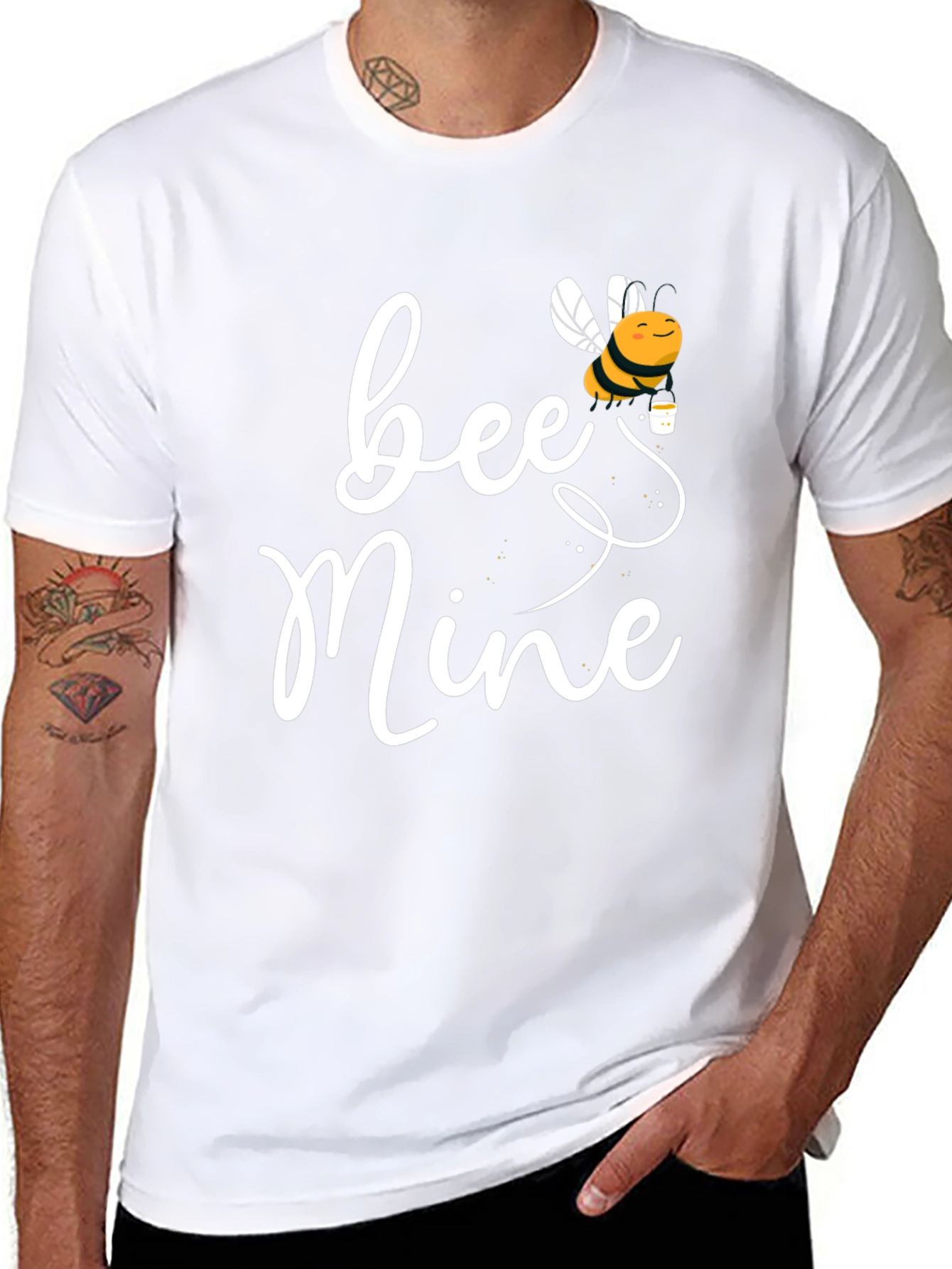 Black Bee Mine Graphic Tee - Valentine's Day Gift view 8