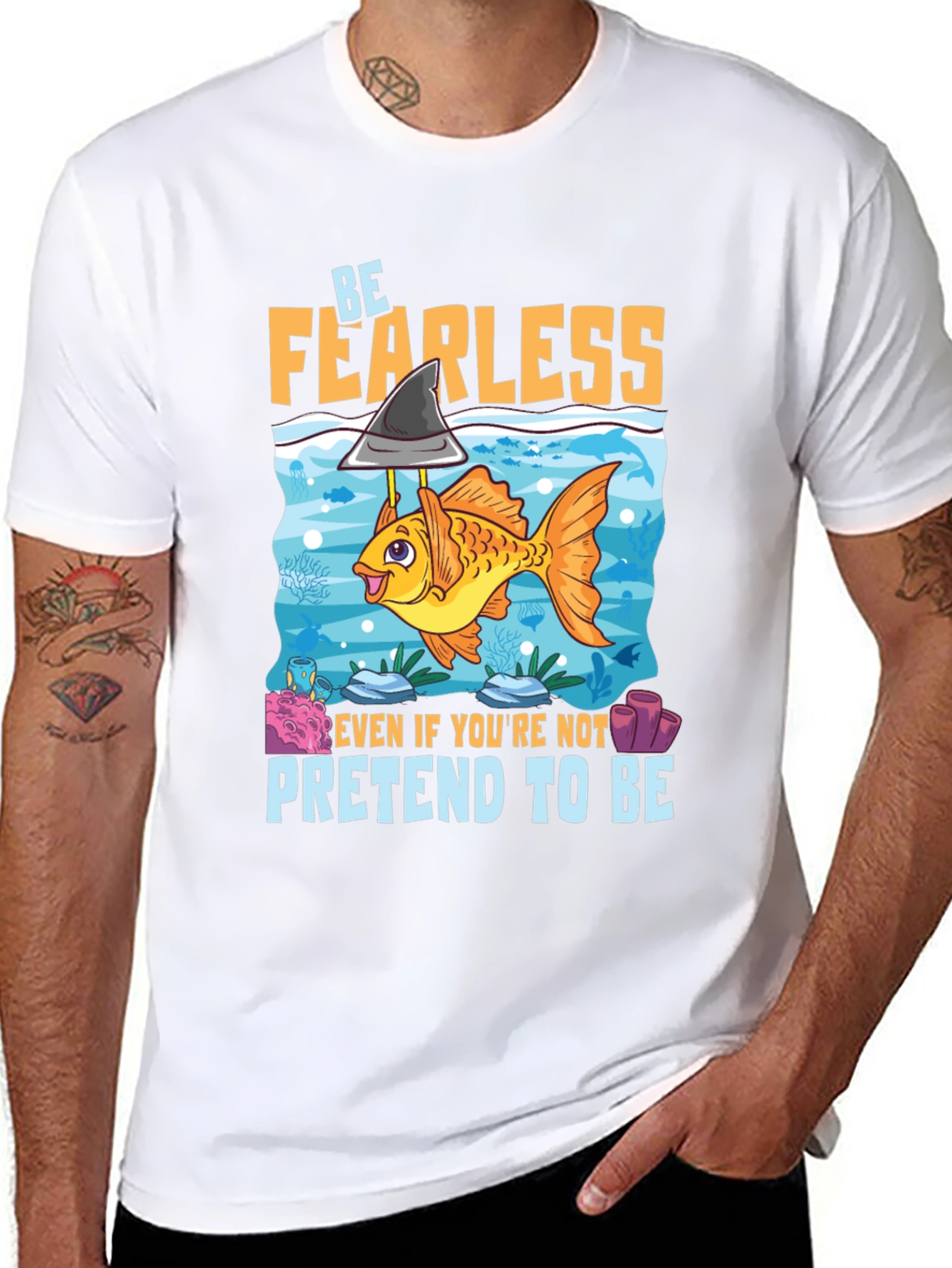 Black Be Fearless Graphic T-Shirt view 8