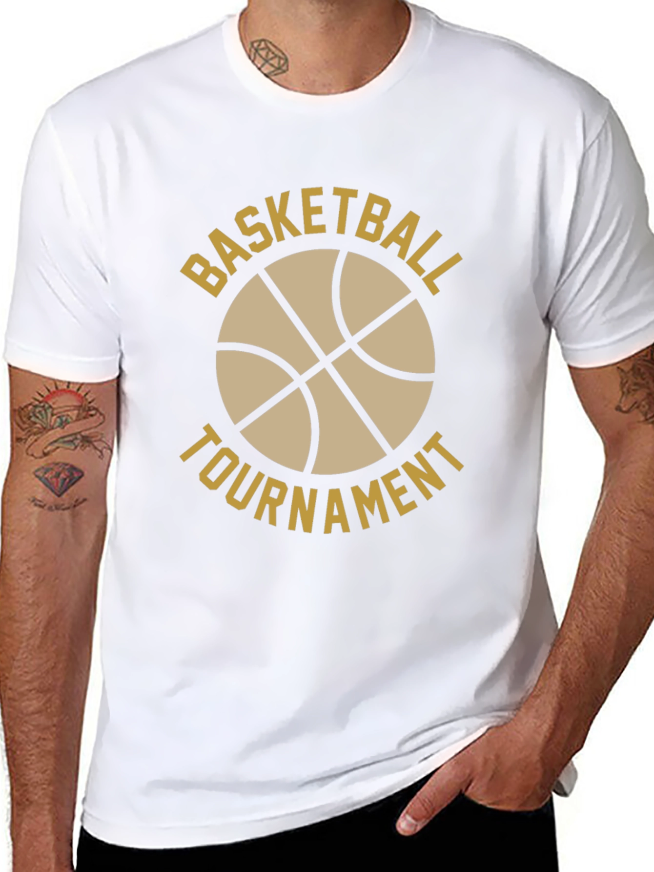 Black Basketball Tournament Black T-Shirt view 8